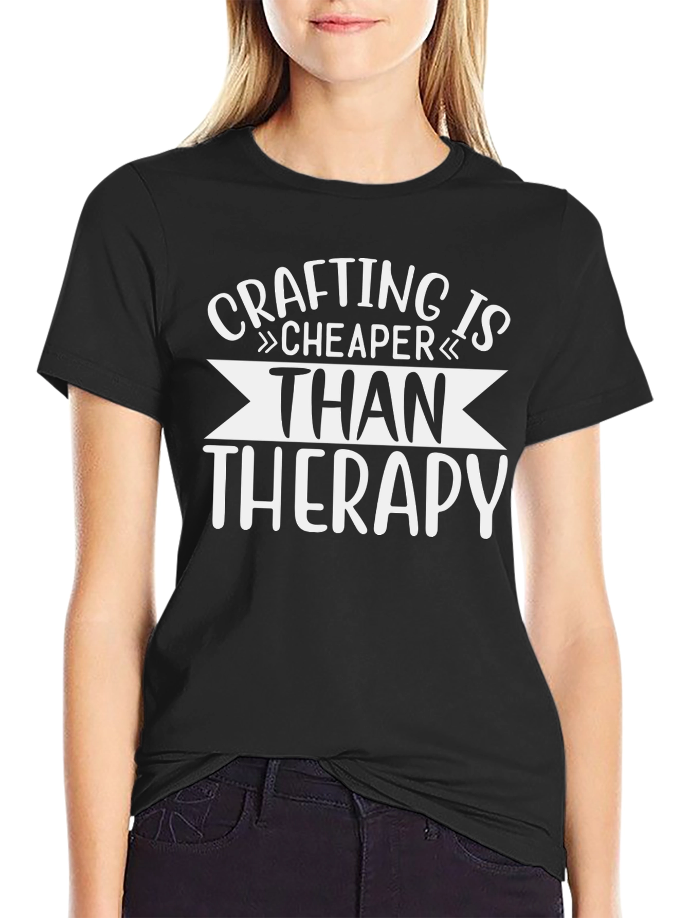 Crafting is Cheaper Than Therapy - Graphic T-Shirt