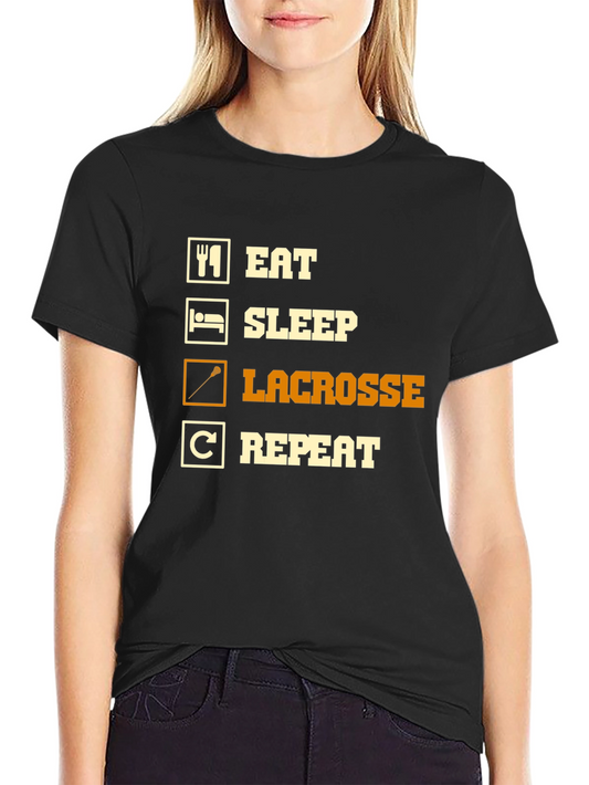 Eat Sleep Lacrosse Repeat Graphic Tee
