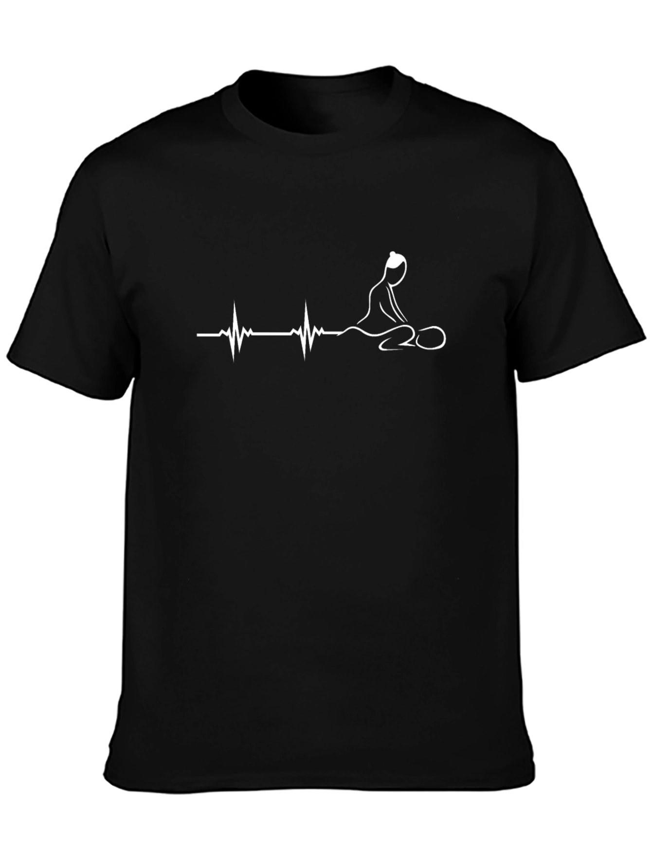 Yoga Heartbeat Tee - Black Cotton Blend