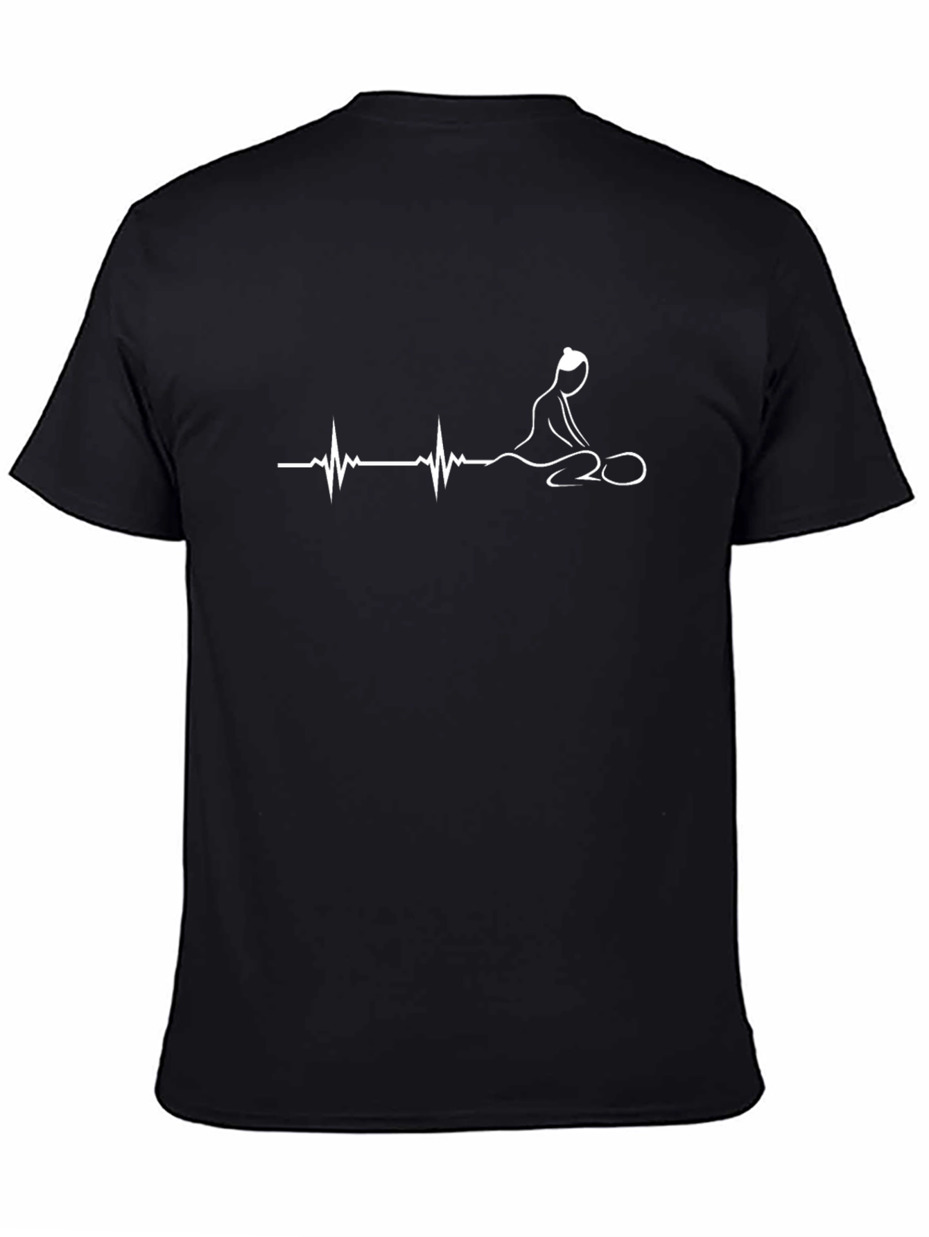 Yoga Heartbeat Tee - Black Cotton Blend
