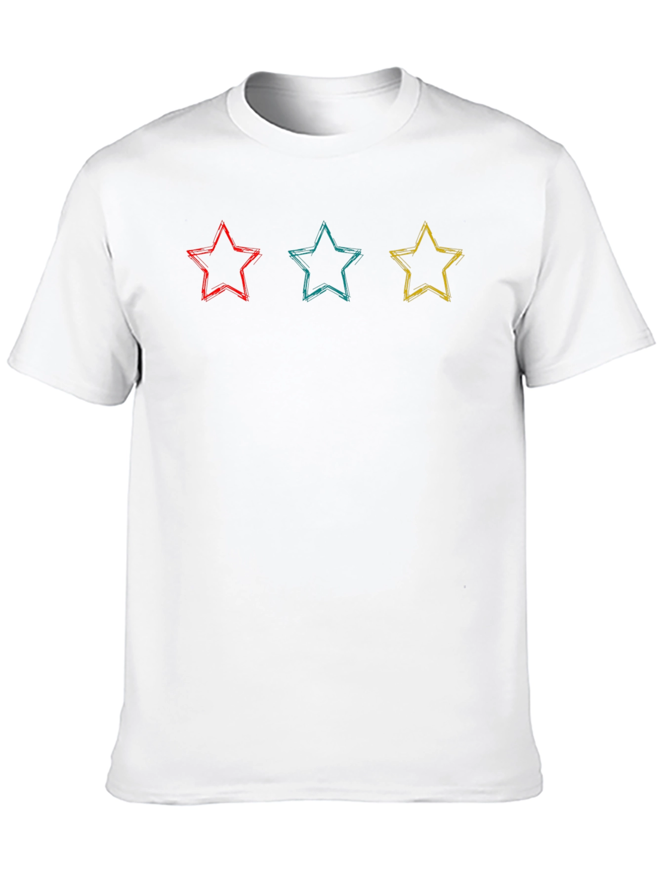Star Scribble Tee - Black Cotton Casual