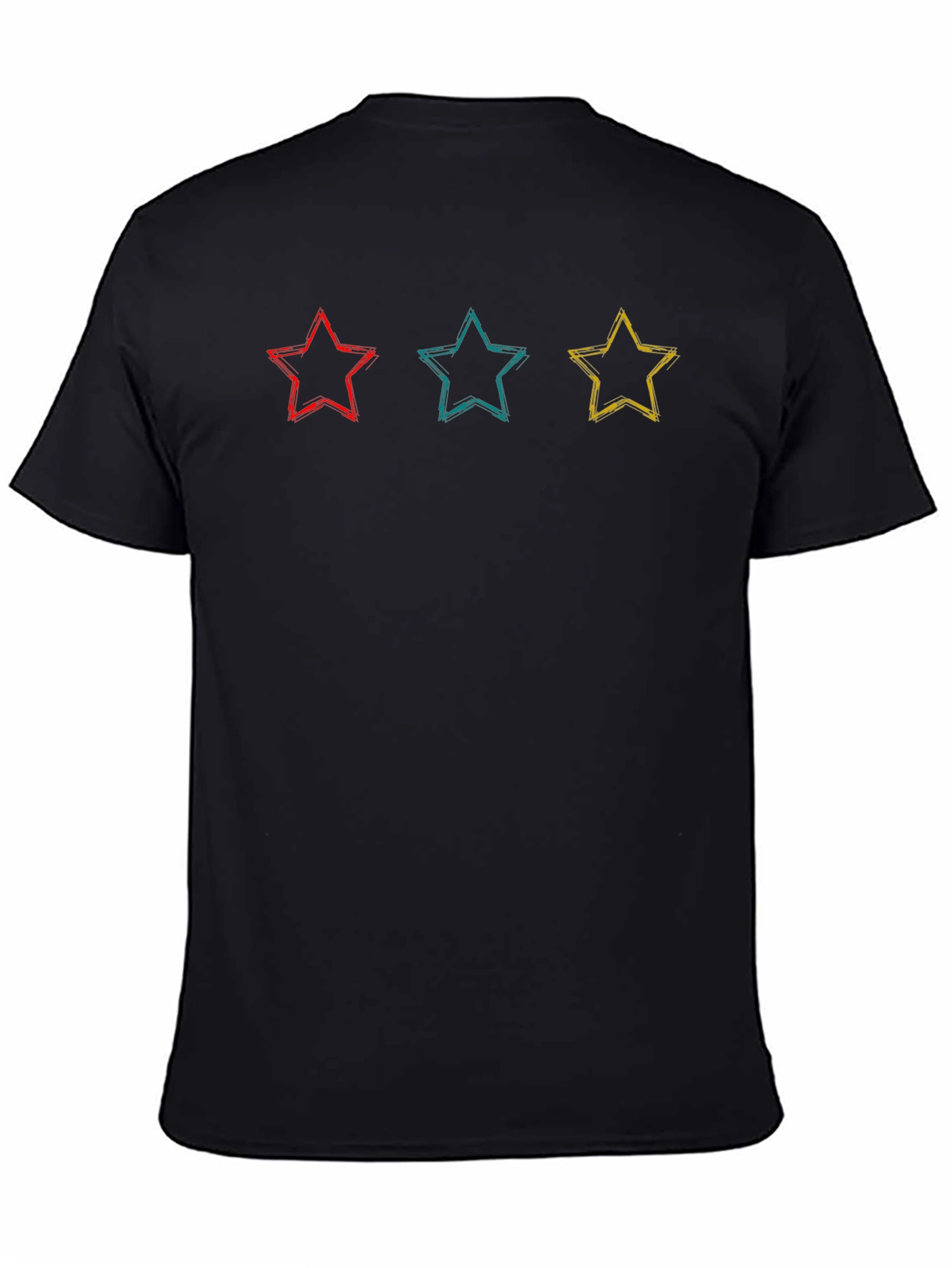 Star Scribble Tee - Black Cotton Casual
