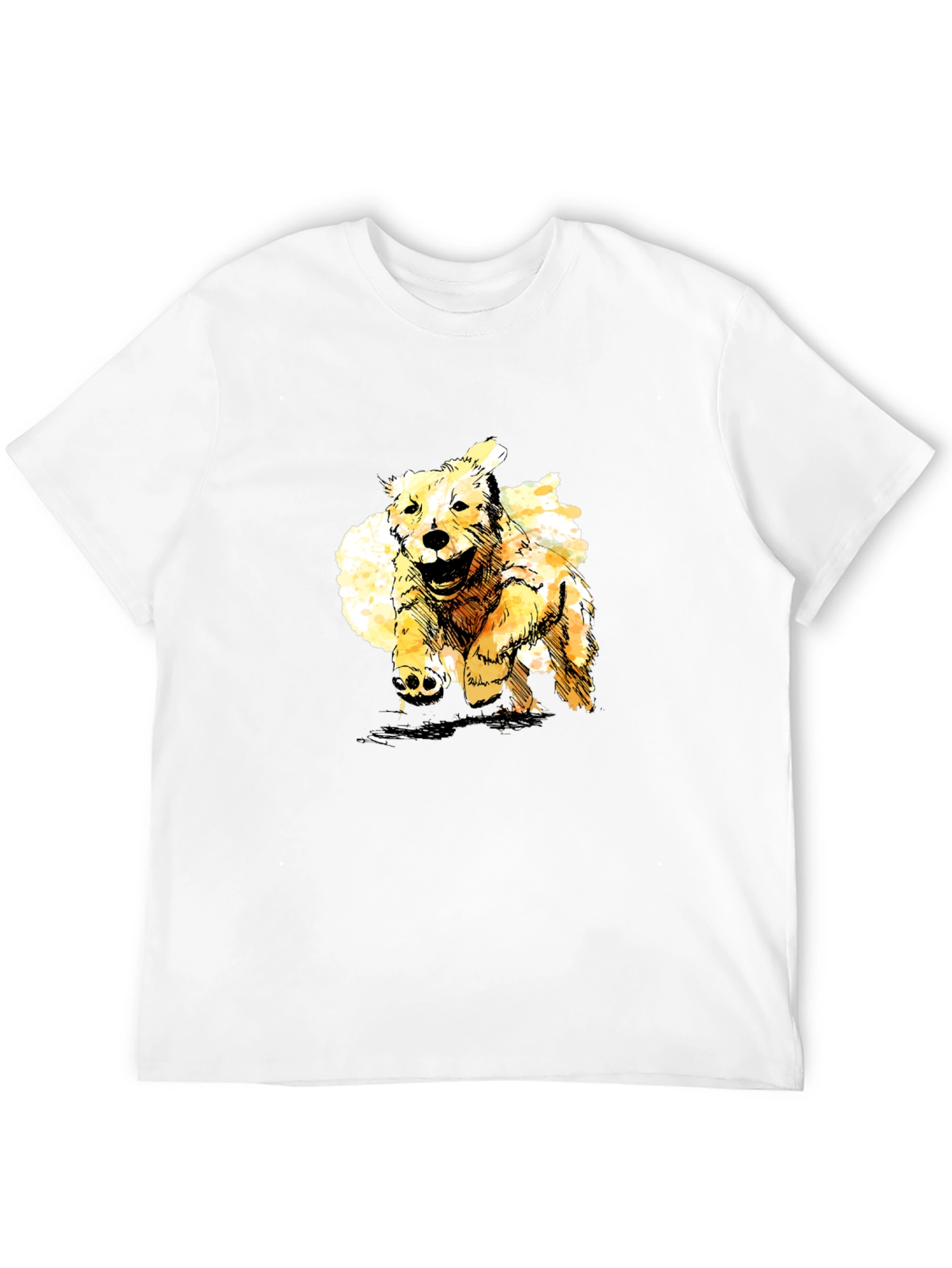 Golden Retriever Sketch Black T-Shirt