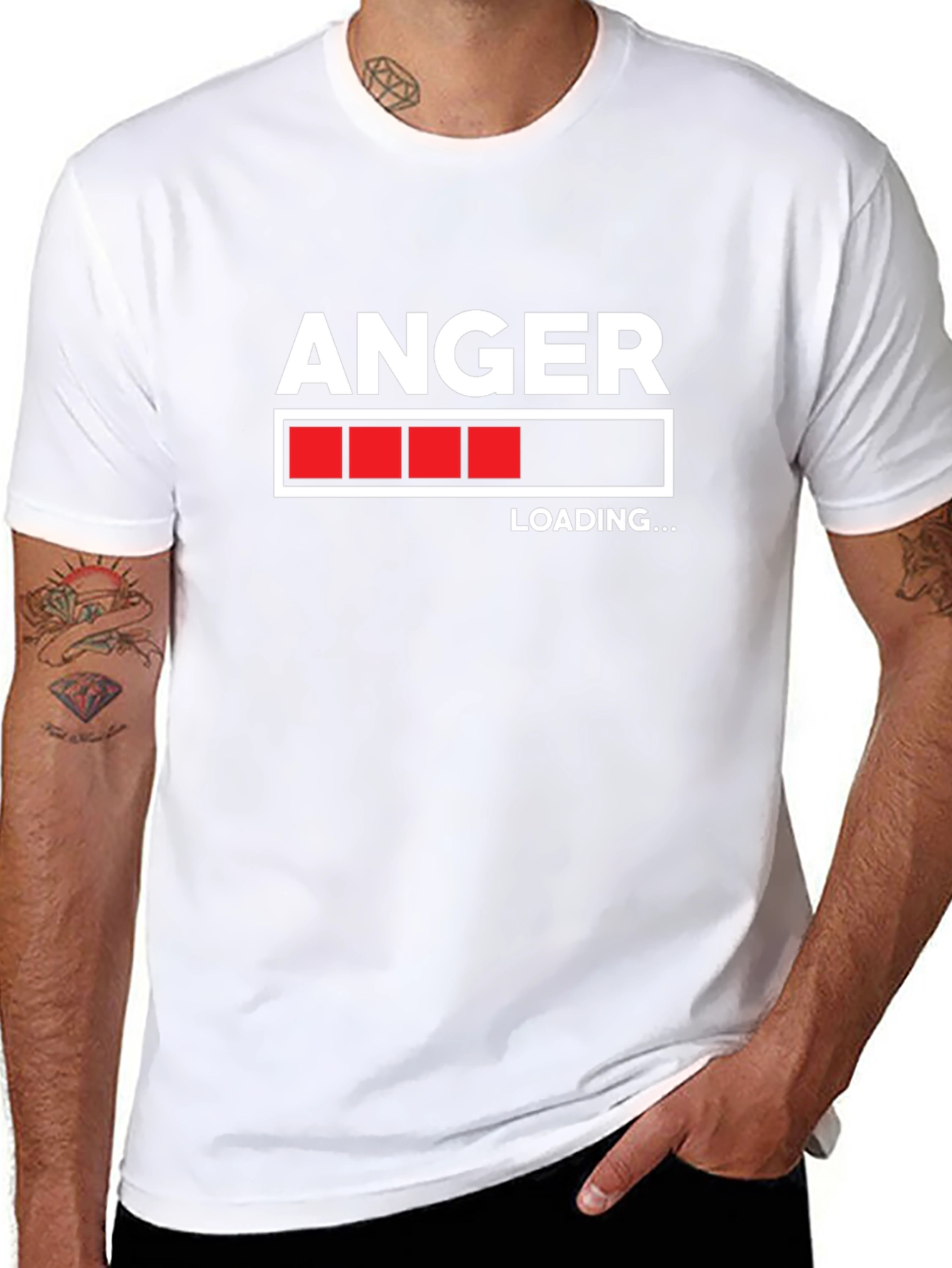 Anger Loading Black T-Shirt Funny Graphic Tee