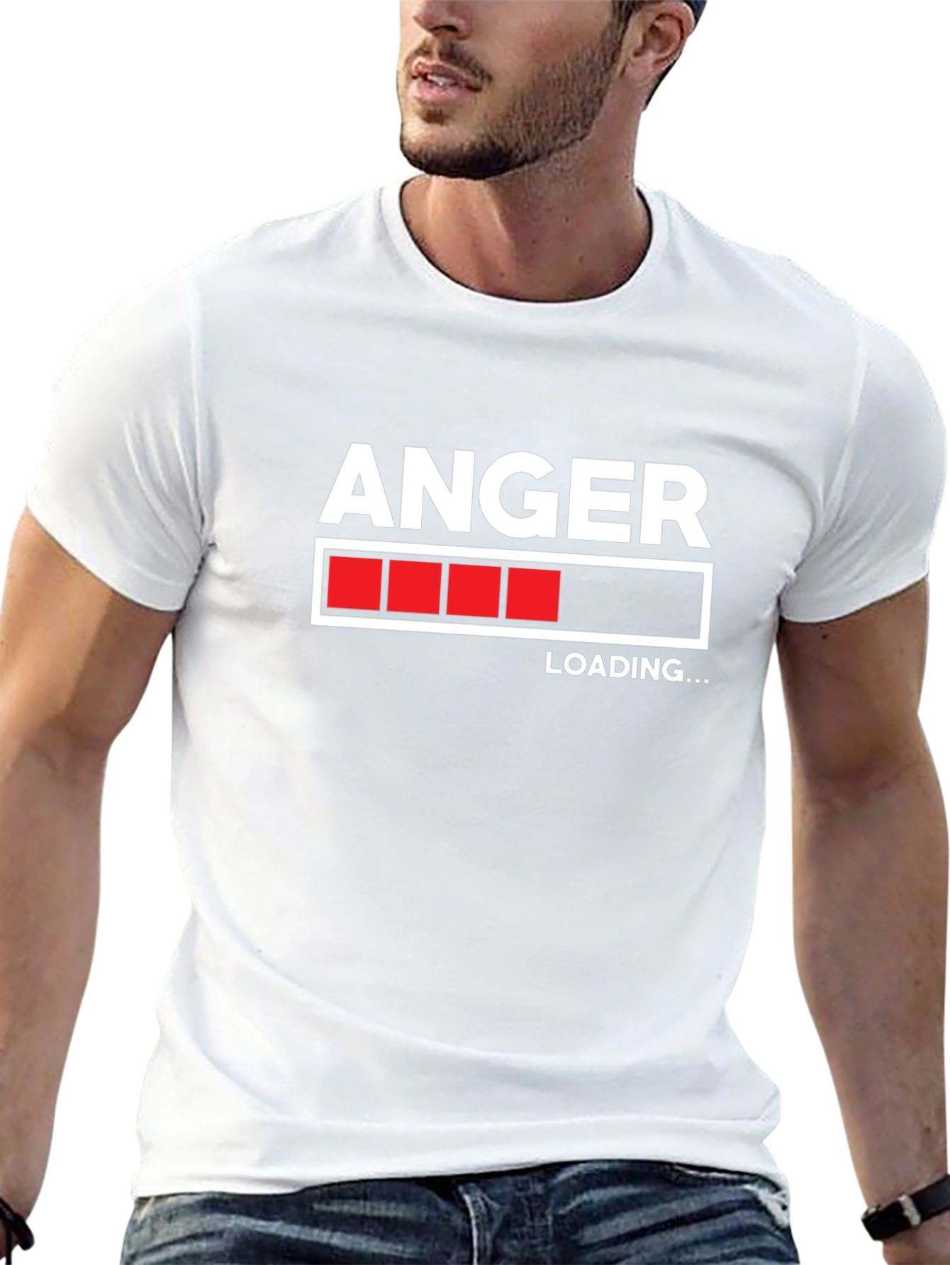 Anger Loading Black T-Shirt Funny Graphic Tee