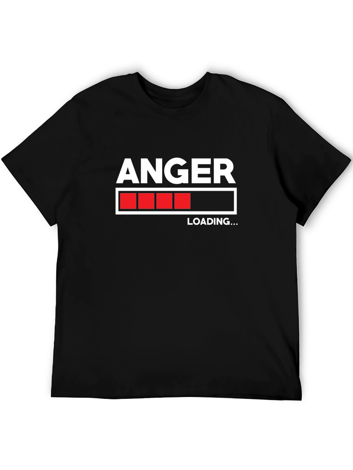 Anger Loading Black T-Shirt Funny Graphic Tee