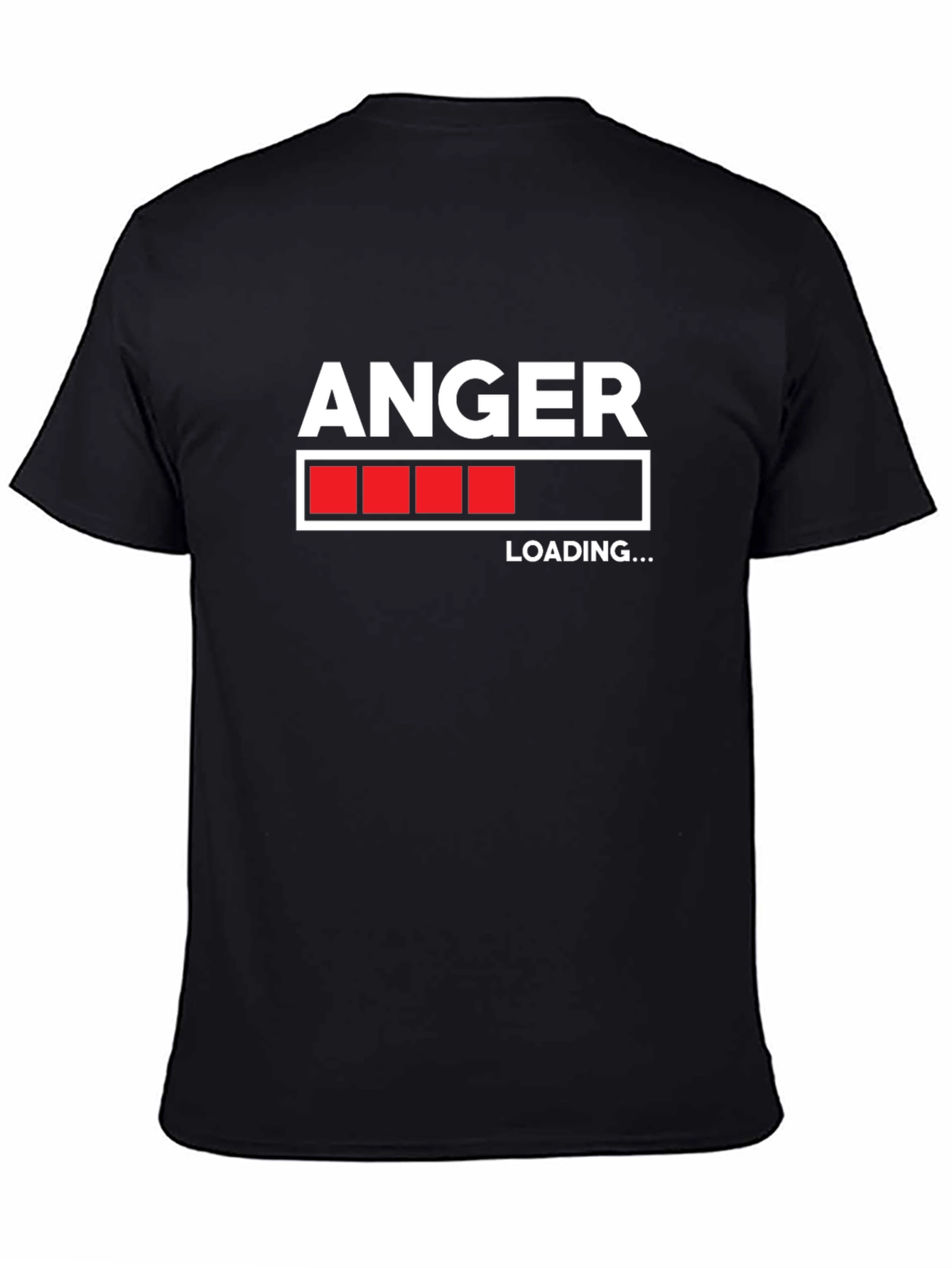 Anger Loading Black T-Shirt Funny Graphic Tee