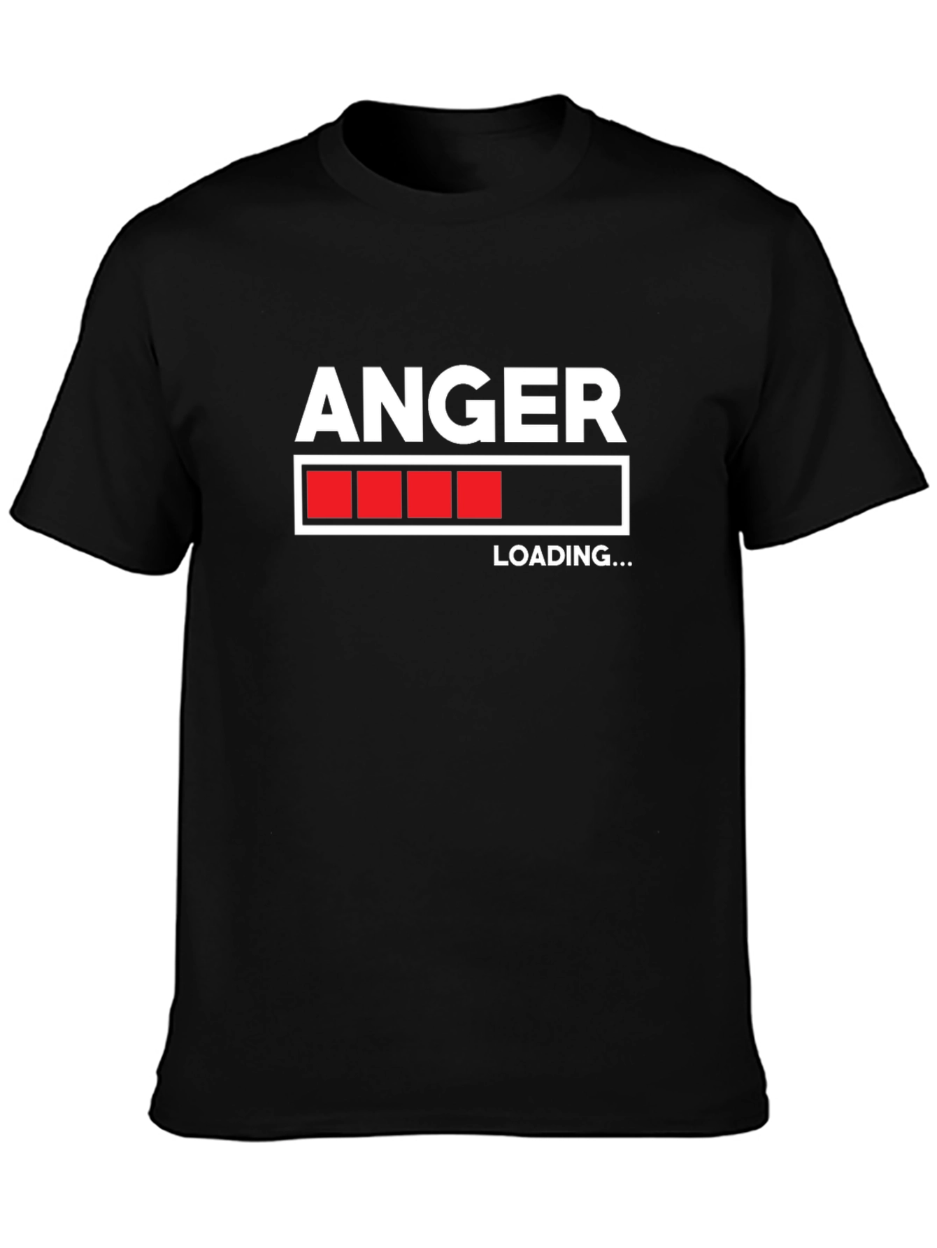 Anger Loading Black T-Shirt Funny Graphic Tee