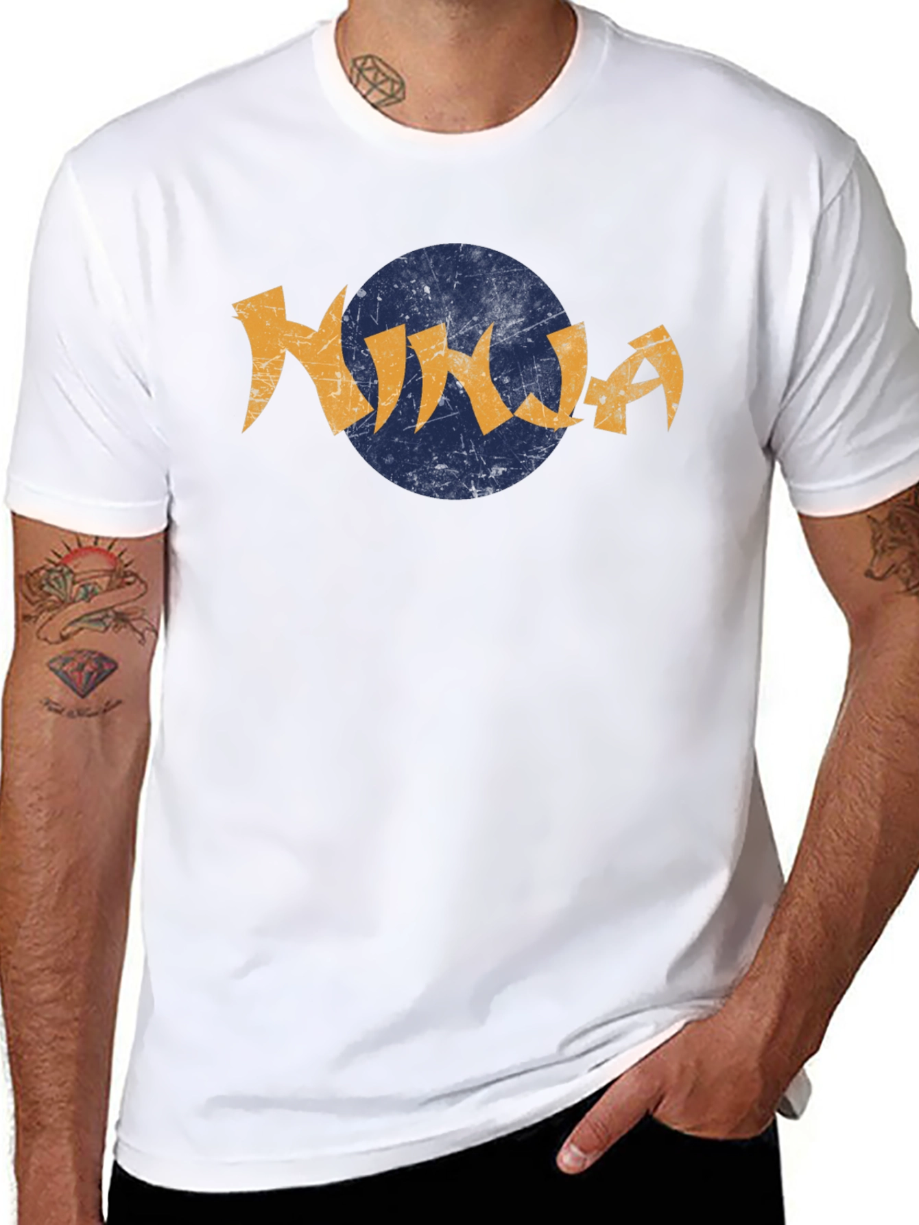 Ninja Graphic Tee - Retro Style Black T-Shirt