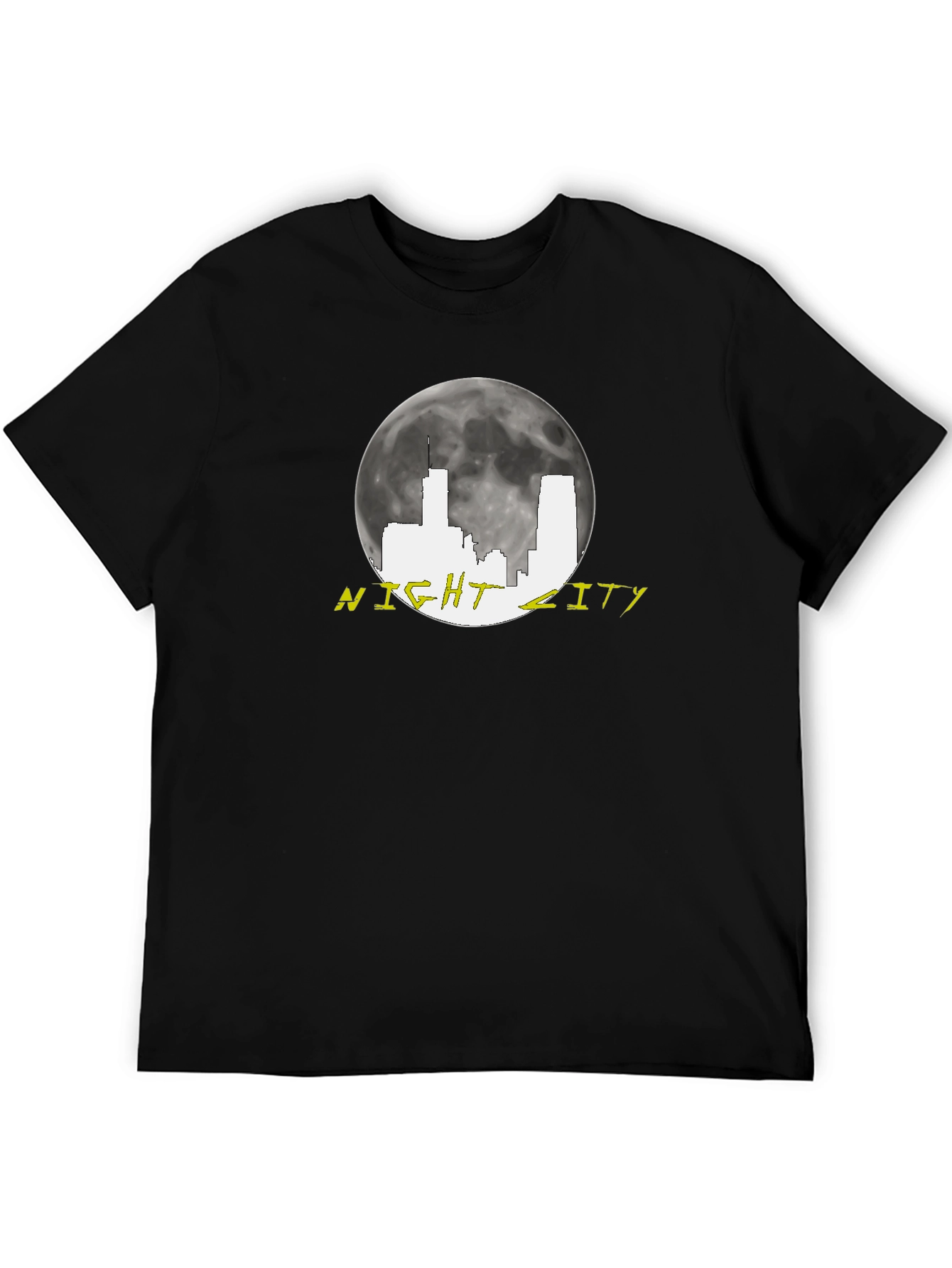 Night City Skyline Graphic Tee - Black