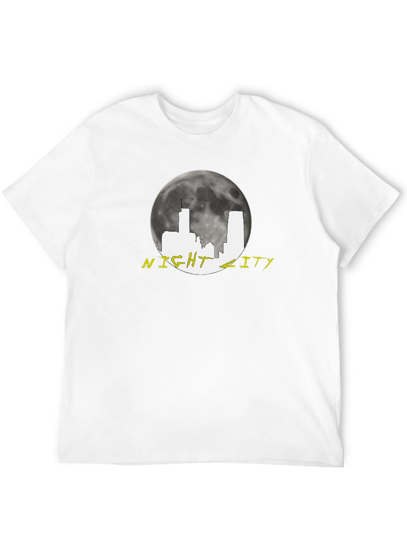 Night City Skyline Graphic Tee - Black