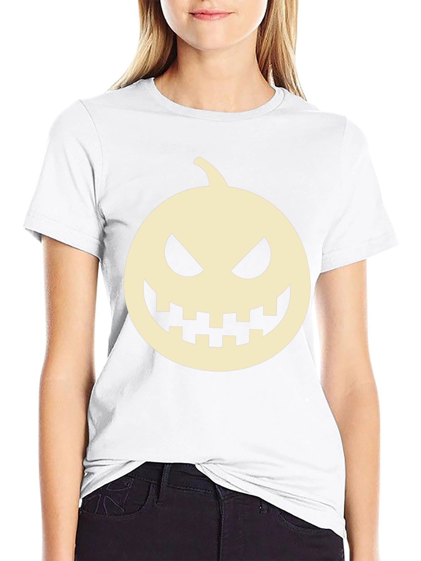 Halloween Pumpkin Face Black T-Shirt