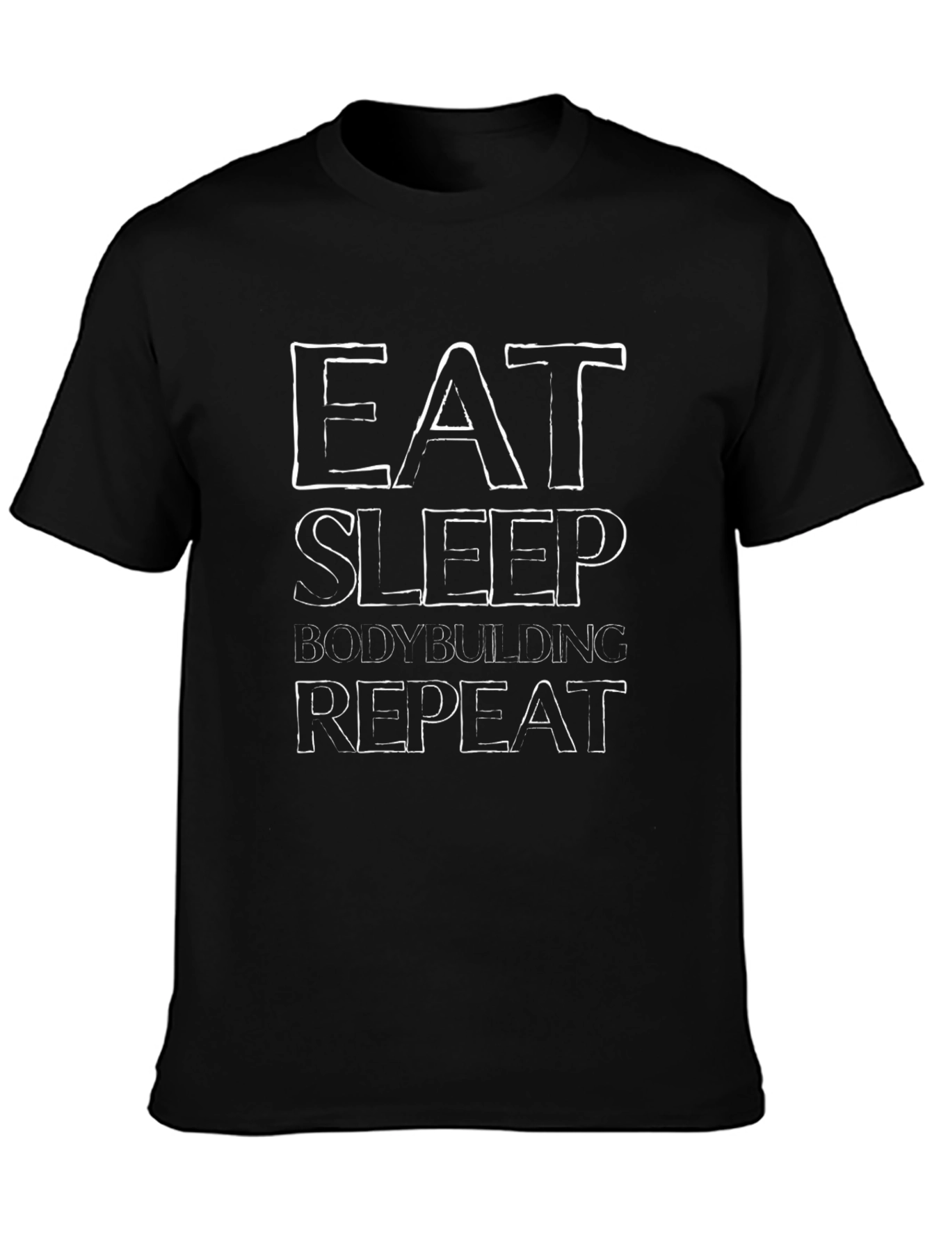 Eat Sleep Bodybuilding Repeat Black T-Shirt