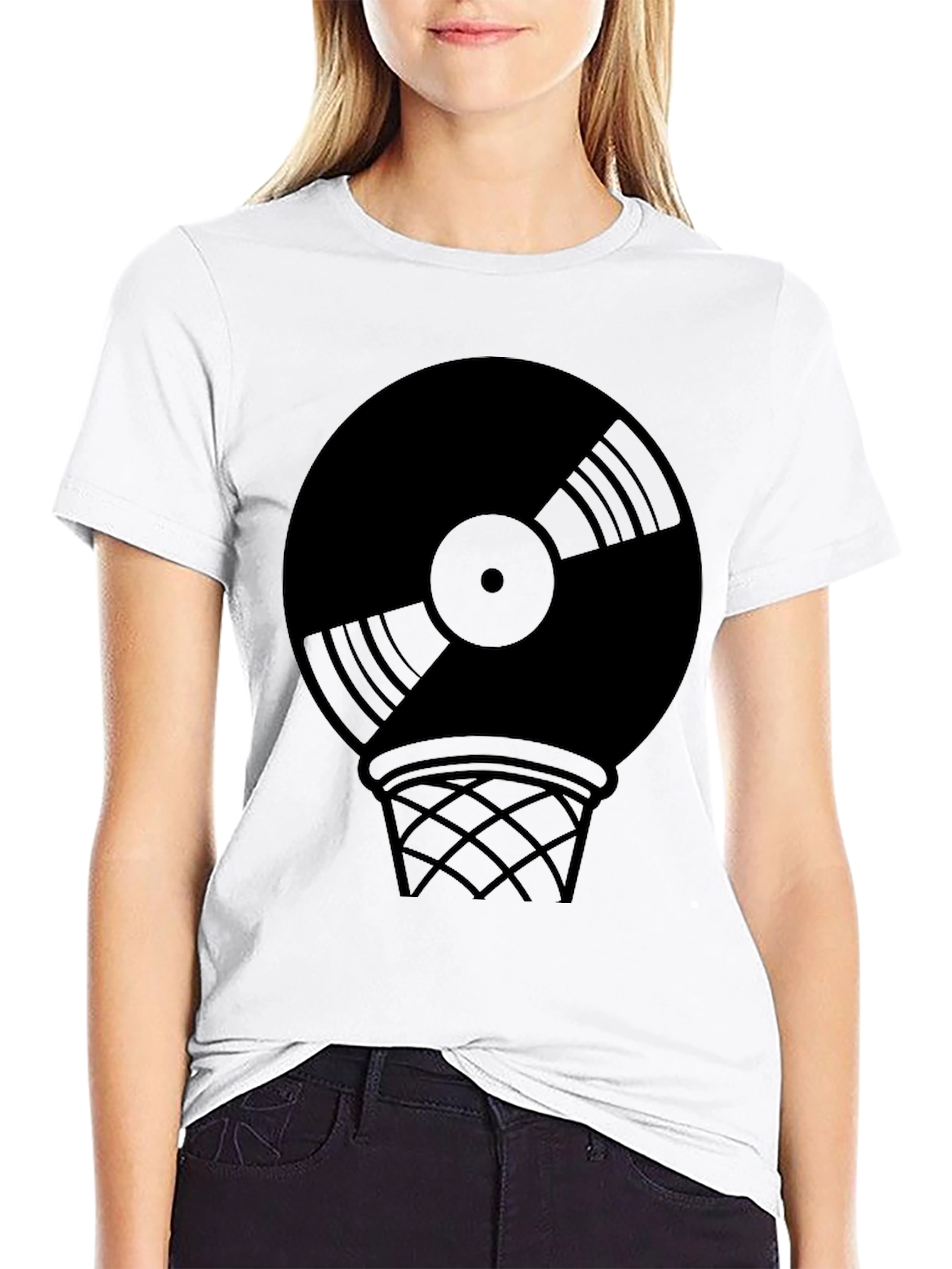 Vinyl Record Basketball Hoop Graphic Tee