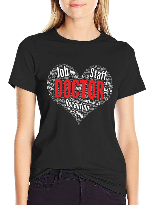 Doctor Word Art Heart T-Shirt - Medical Staff Gift