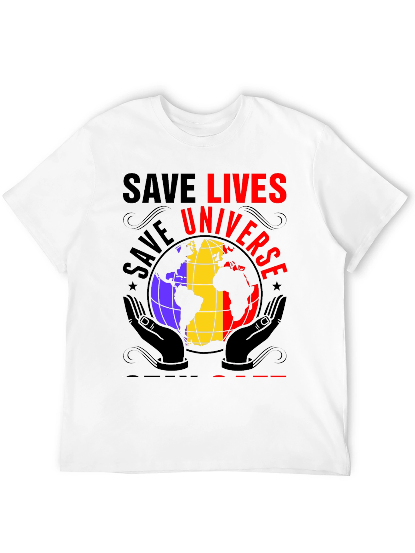 Save Lives Universe Graphic T-Shirt - Black