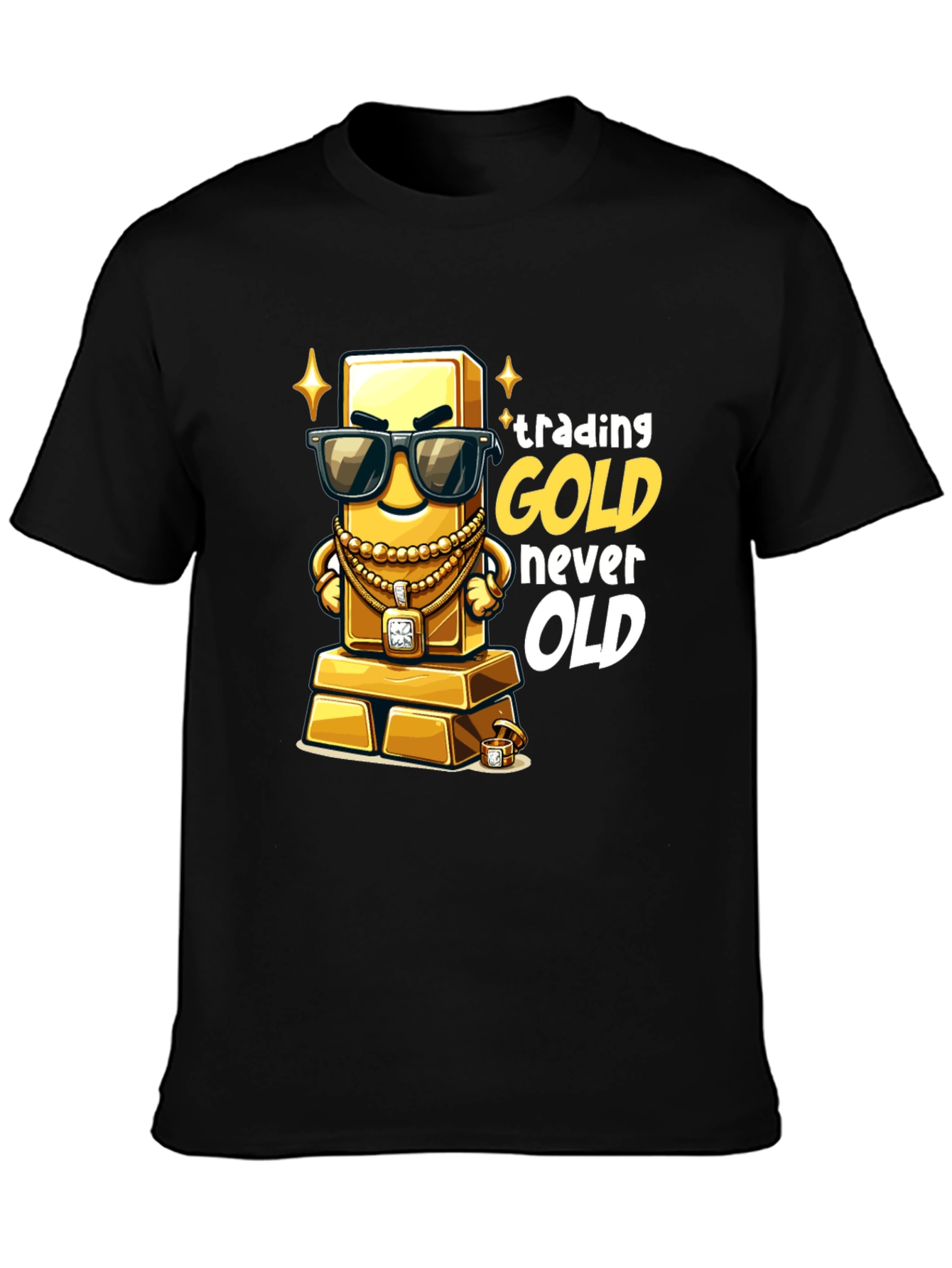 Trading Gold Never Old Black T-Shirt