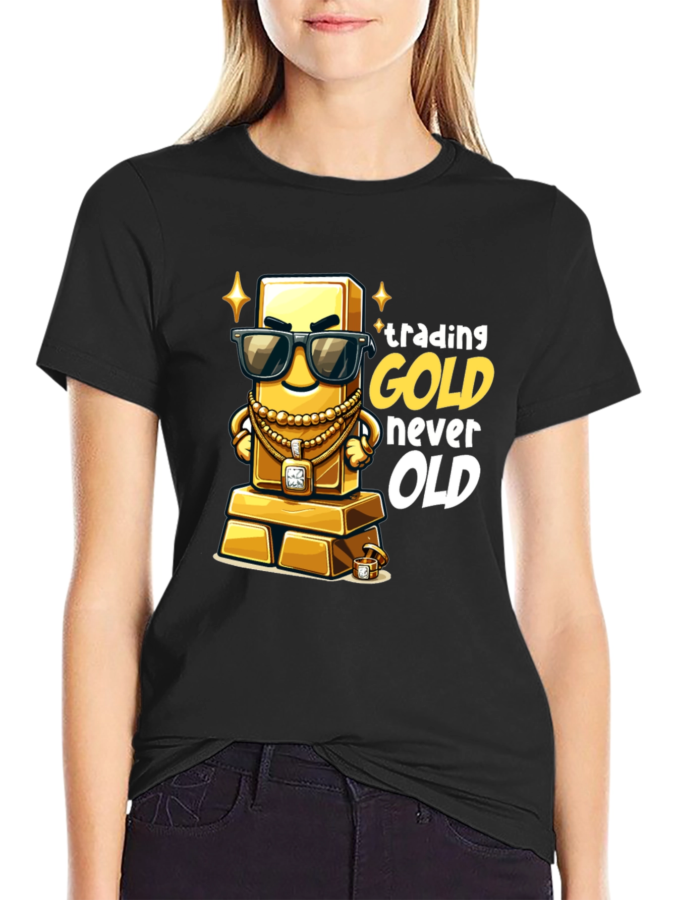 Trading Gold Never Old Black T-Shirt