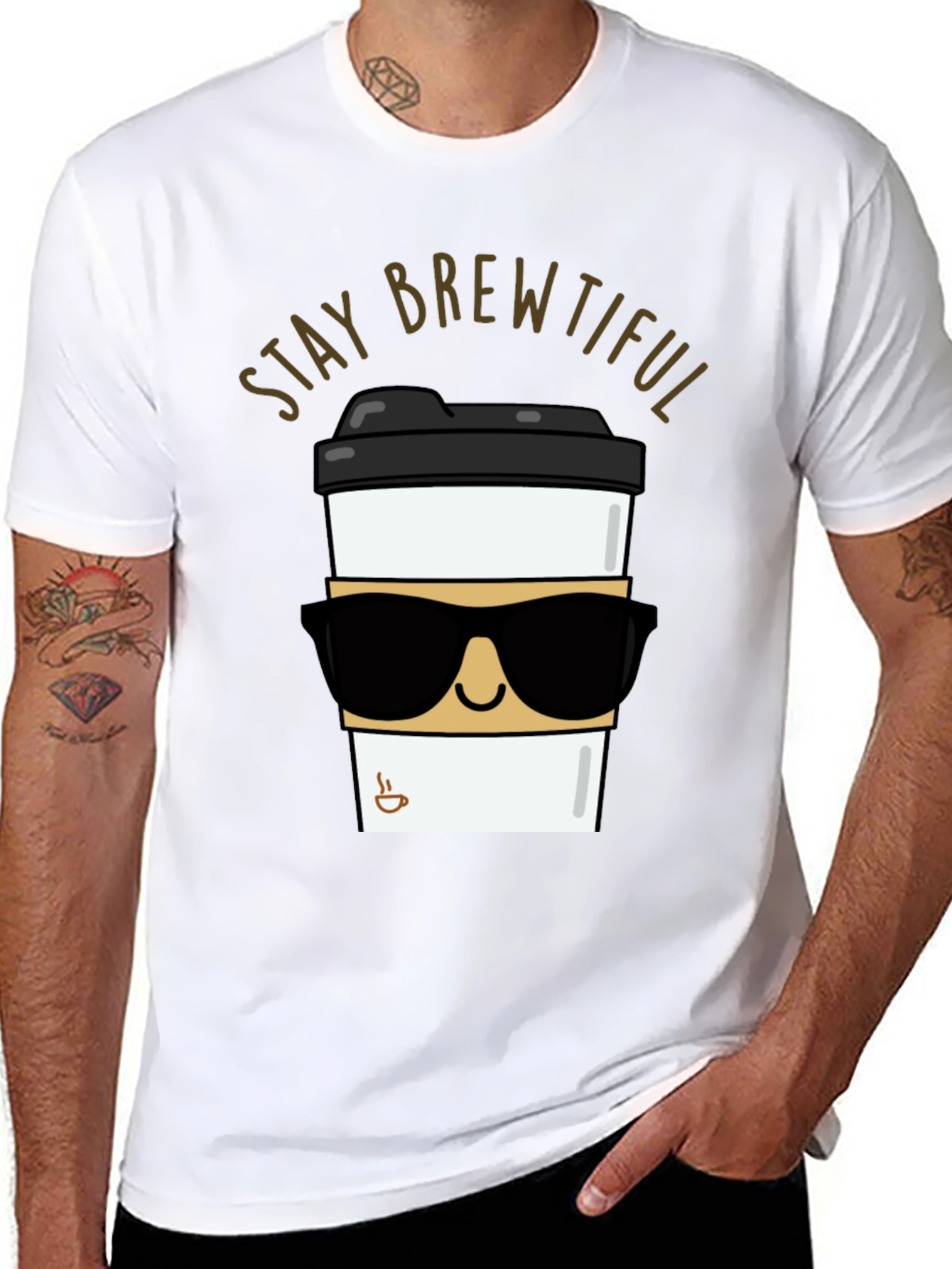 Stay Brewtiful Black T-Shirt - Coffee Lover Apparel