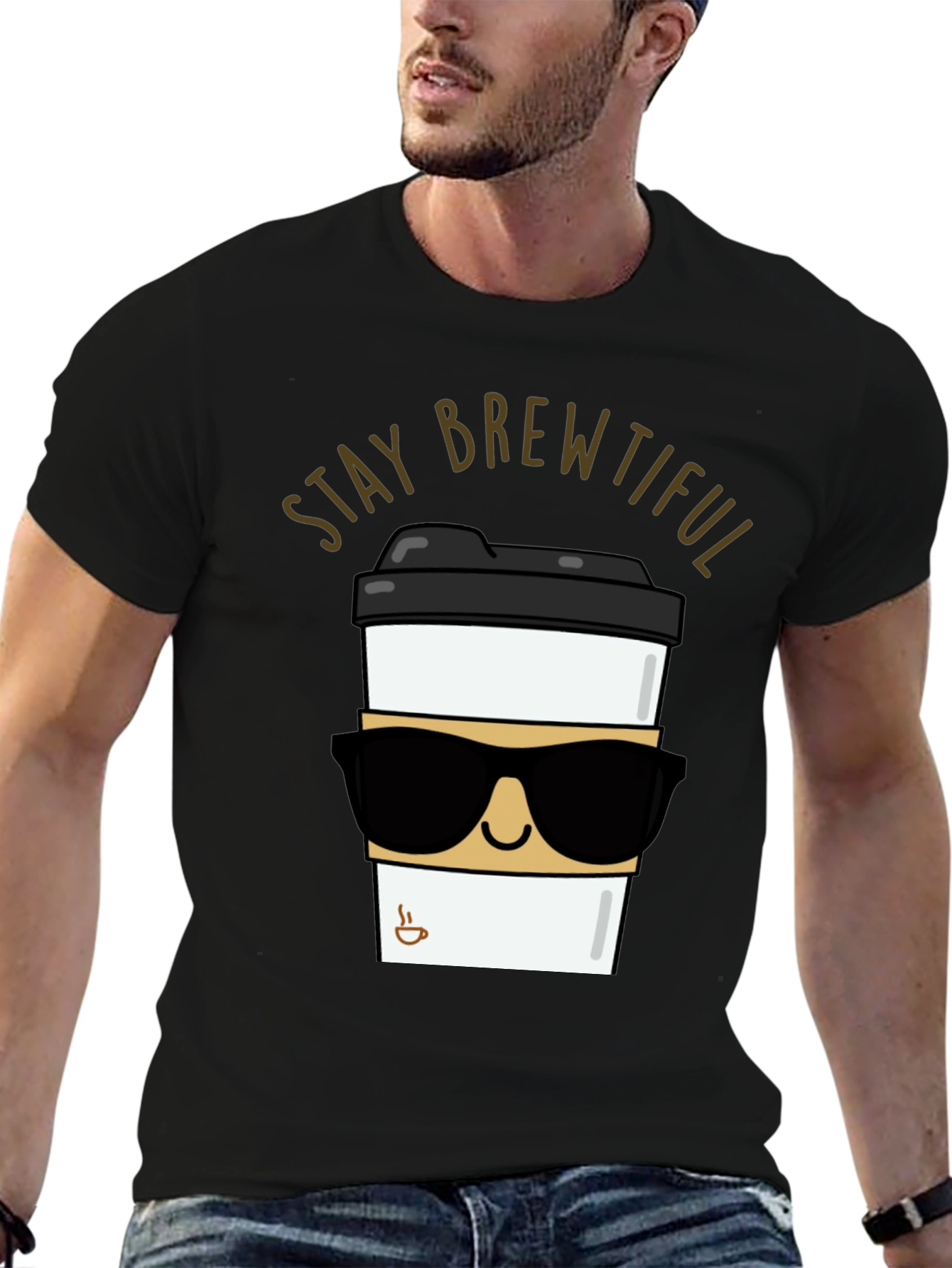 Stay Brewtiful Black T-Shirt - Coffee Lover Apparel