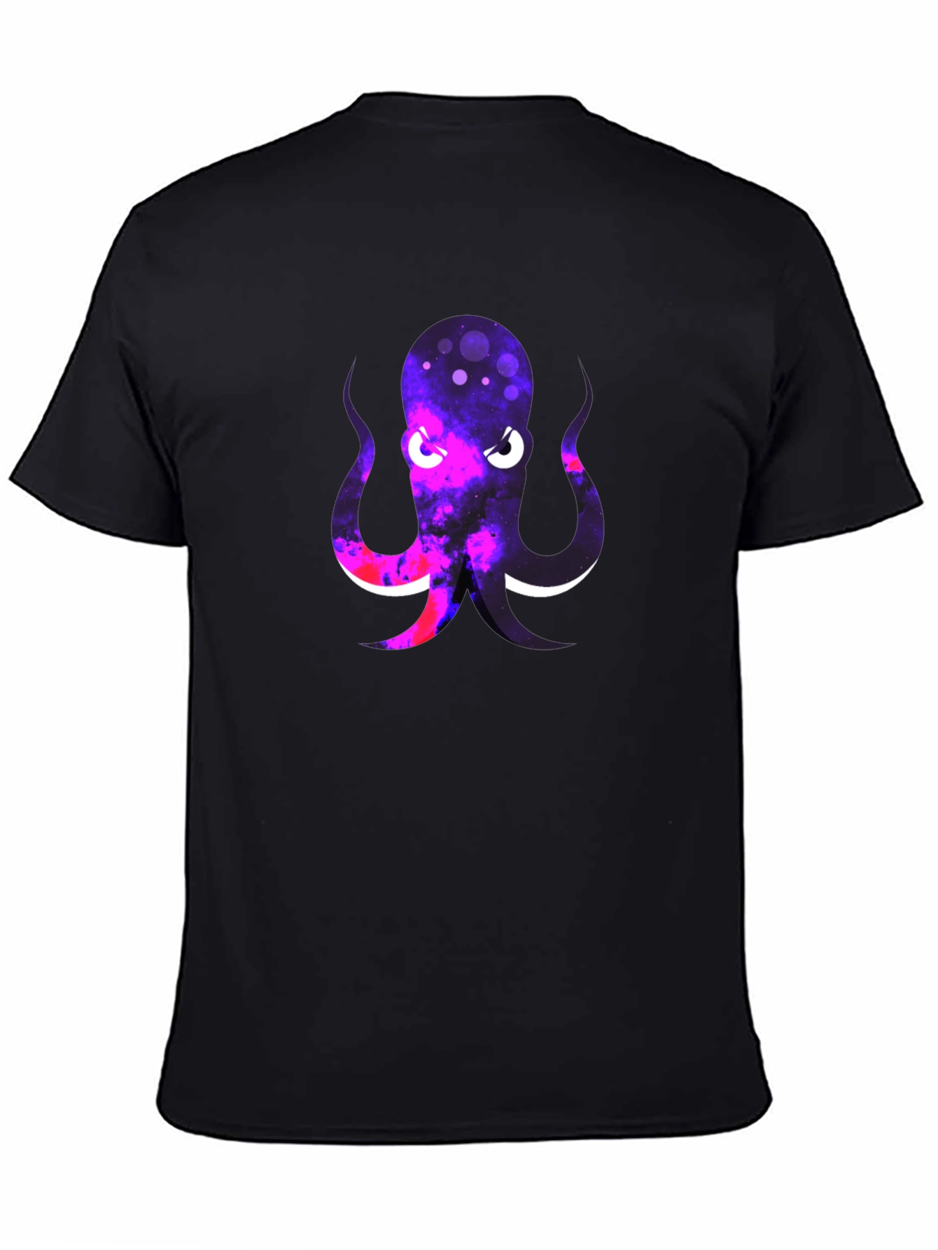 Cosmic Octopus Graphic Tee - Black Cotton Blend T-Shirt