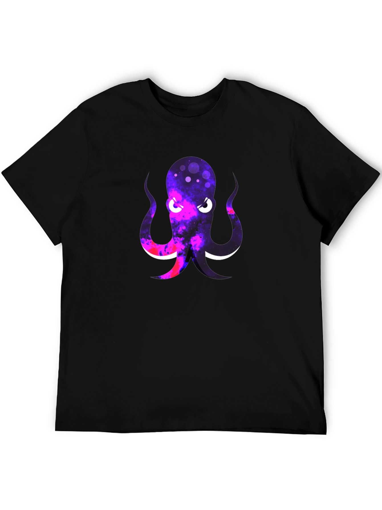Cosmic Octopus Graphic Tee - Black Cotton Blend T-Shirt