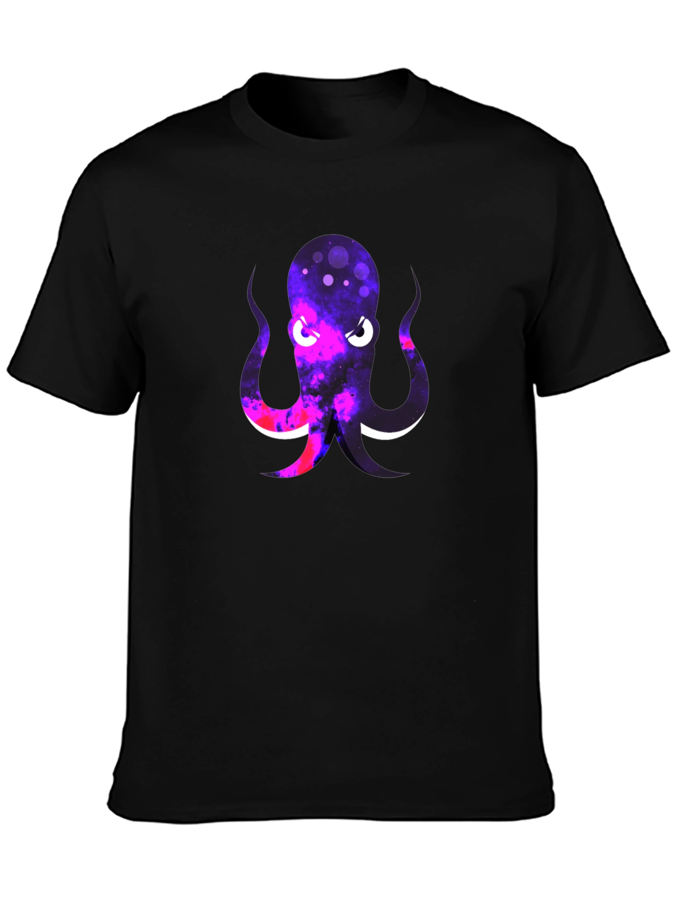 Cosmic Octopus Graphic Tee - Black Cotton Blend T-Shirt