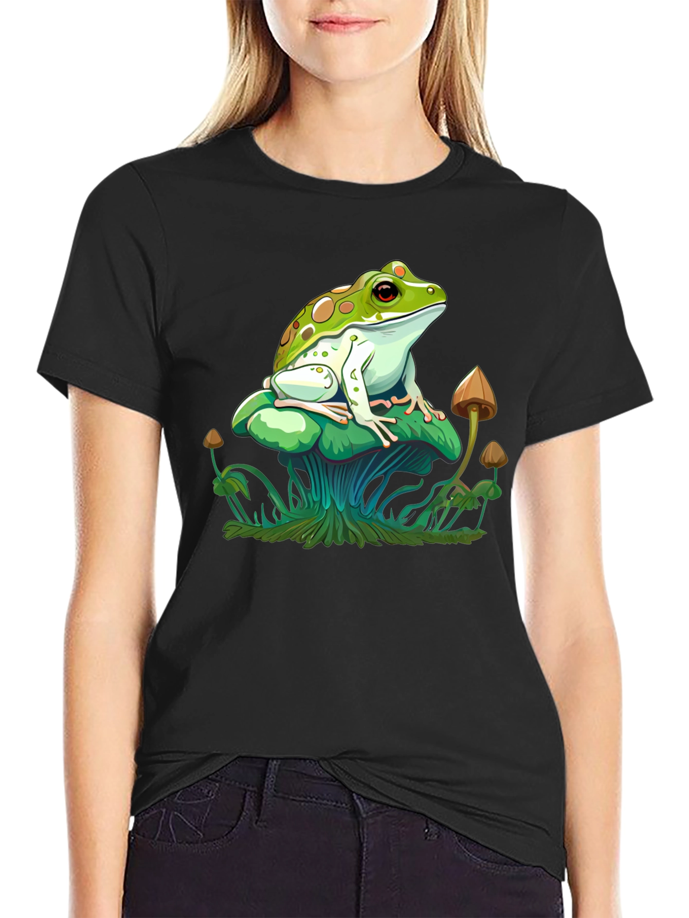 Frog on Mushroom Graphic Tee
