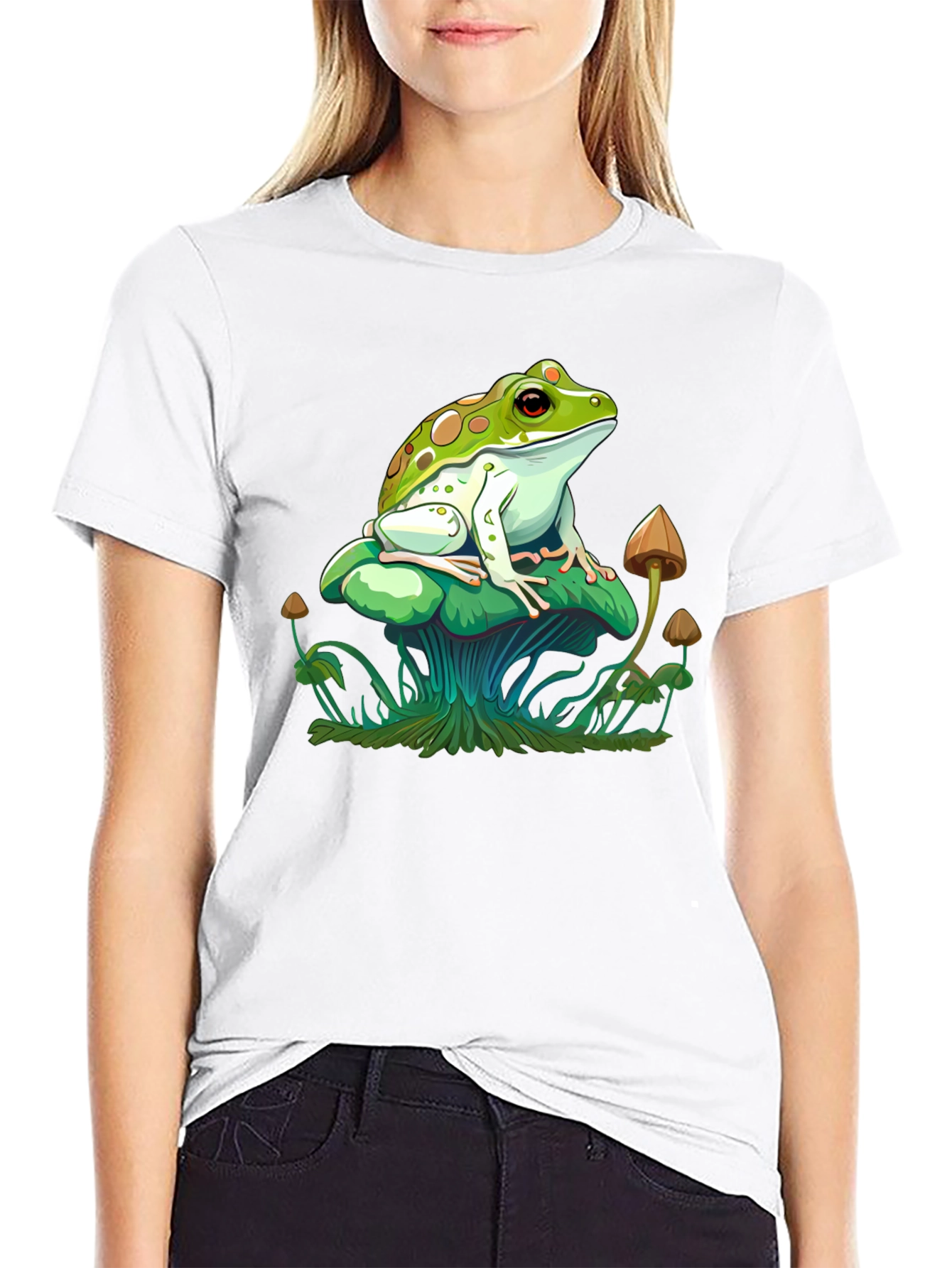 Frog on Mushroom Graphic Tee