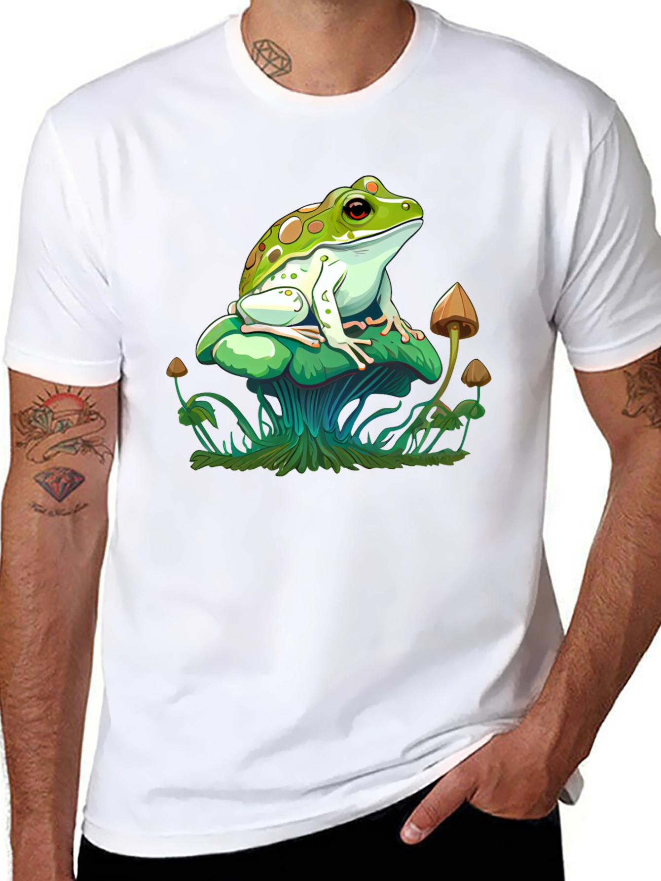 Frog on Mushroom Graphic Tee