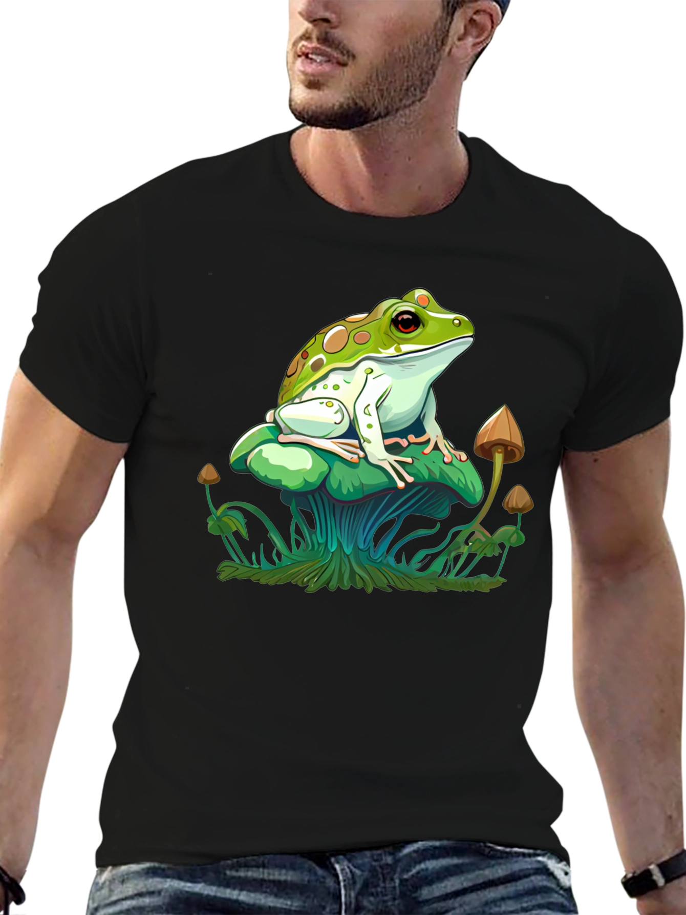 Frog on Mushroom Graphic Tee