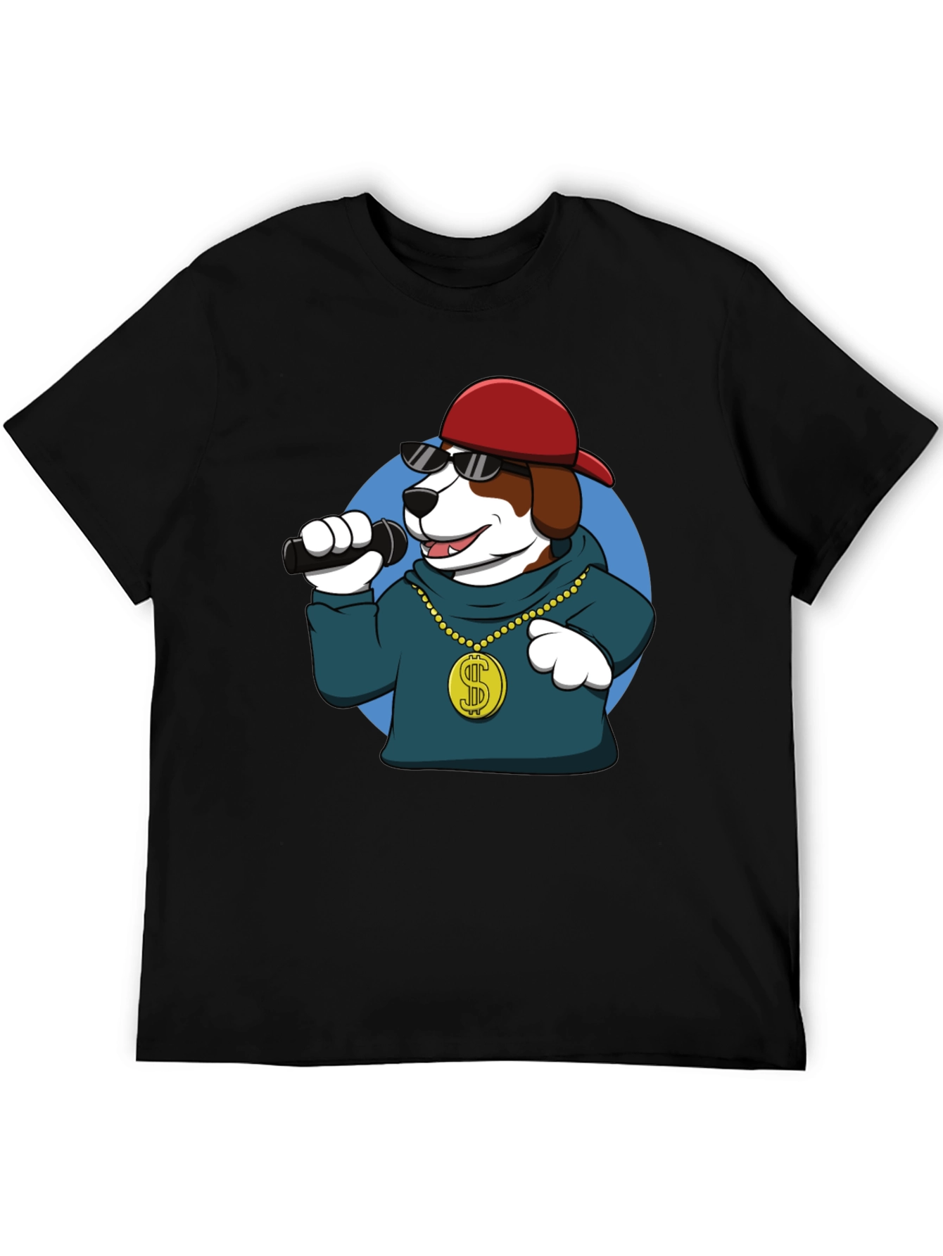 Dog Rapper Graphic Tee - Cool Cartoon Dog T-Shirt