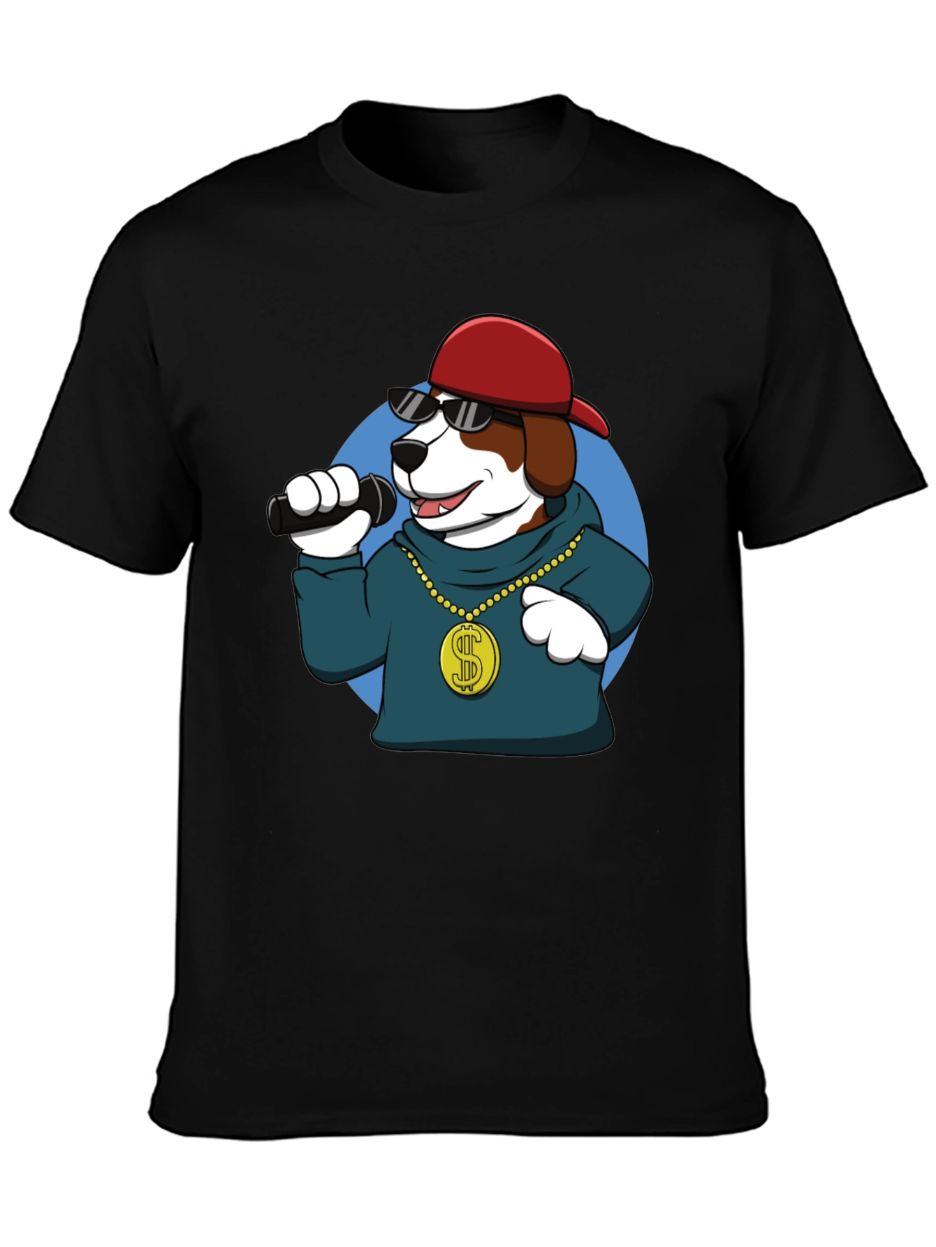 Dog Rapper Graphic Tee - Cool Cartoon Dog T-Shirt