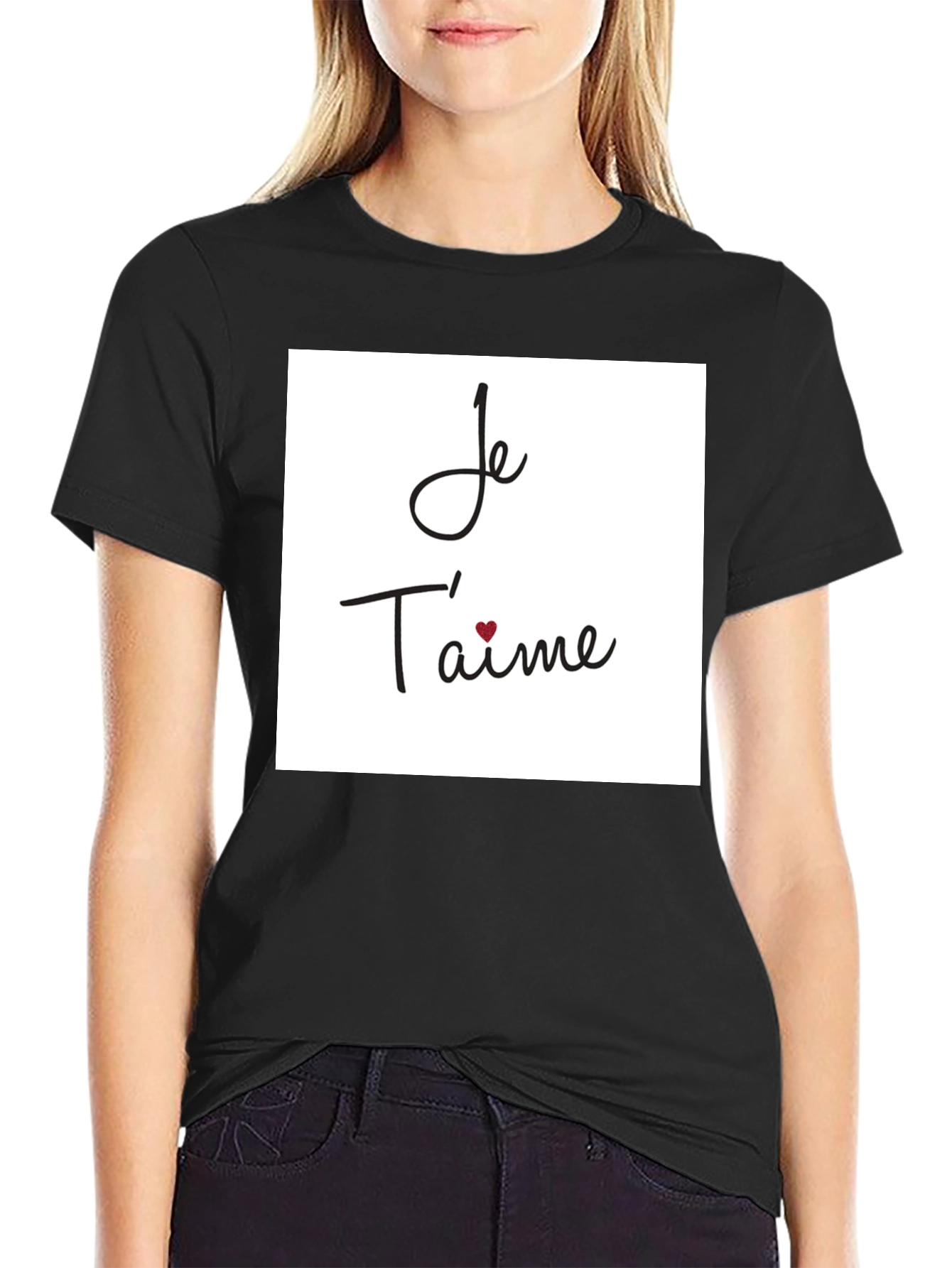 Je Taime Graphic T-Shirt - Black
