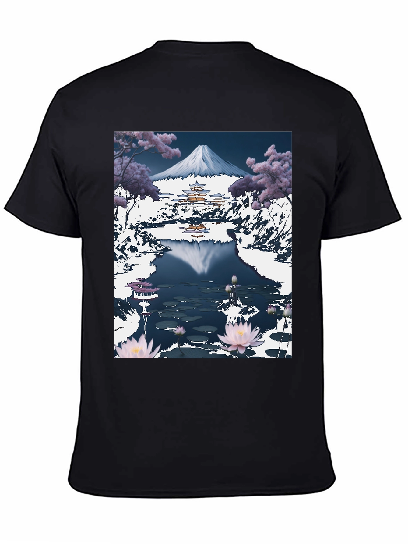 Mount Fuji Lotus Pond Graphic Tee