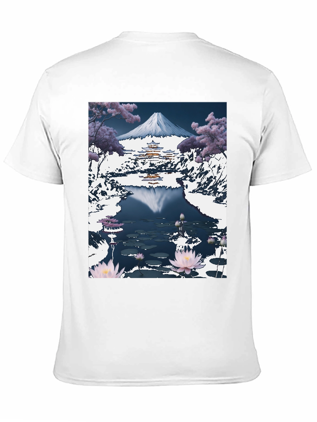 Mount Fuji Lotus Pond Graphic Tee