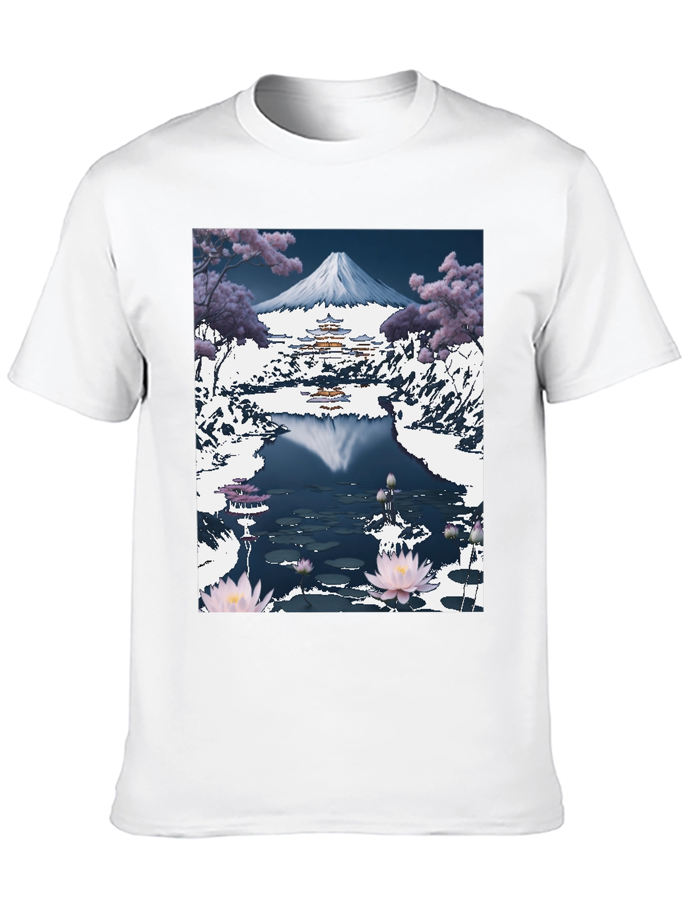 Mount Fuji Lotus Pond Graphic Tee