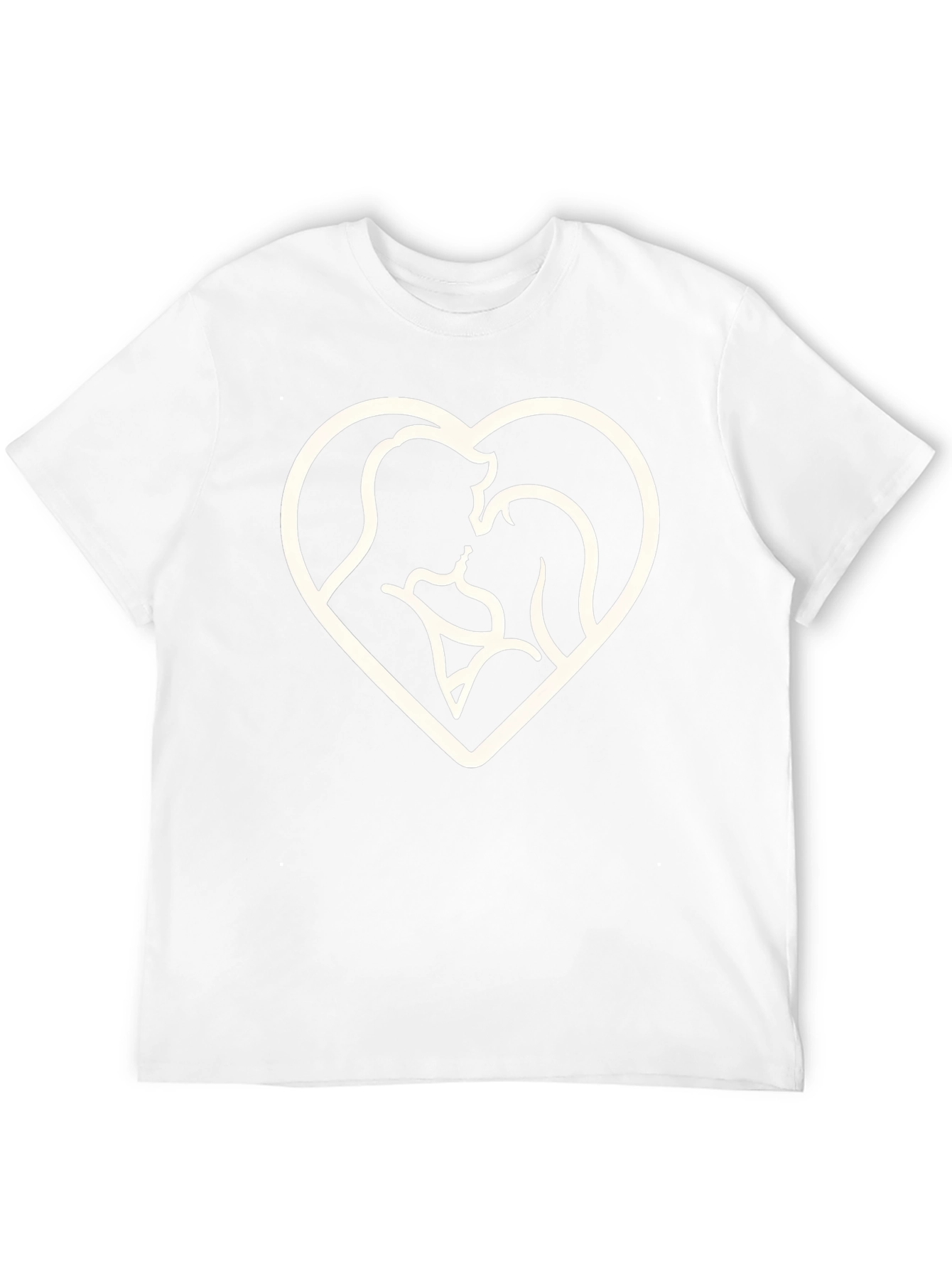 Heart Silhouette Couple Graphic Tee - Black