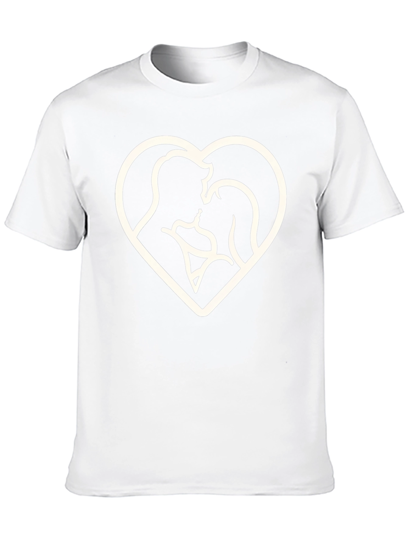 Heart Silhouette Couple Graphic Tee - Black
