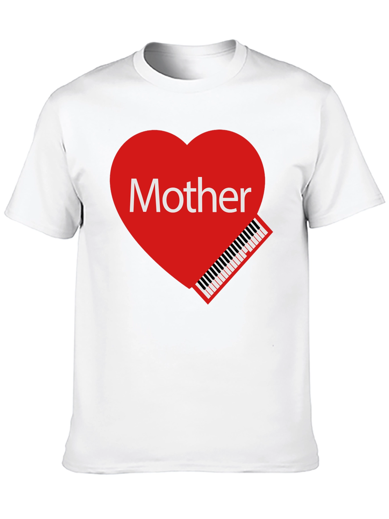 Mother Piano Heart Graphic T-Shirt - Love Your Mom!