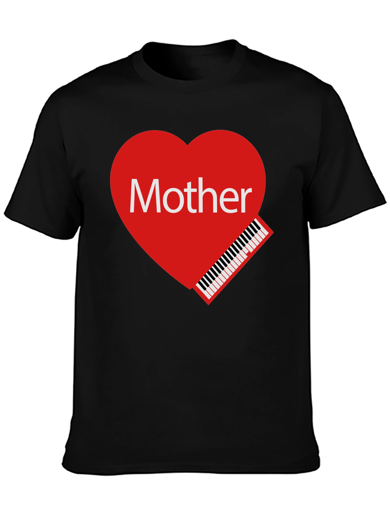 Mother Piano Heart Graphic T-Shirt - Love Your Mom!