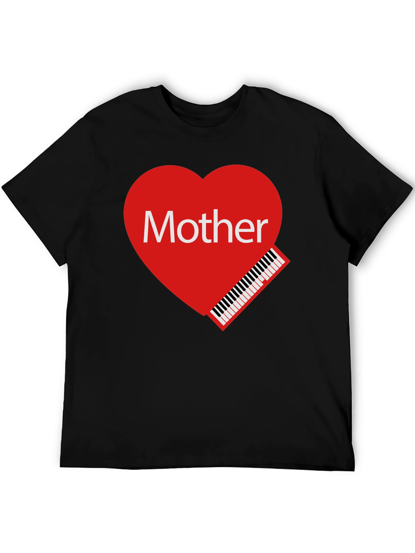 Mother Piano Heart Graphic T-Shirt - Love Your Mom!