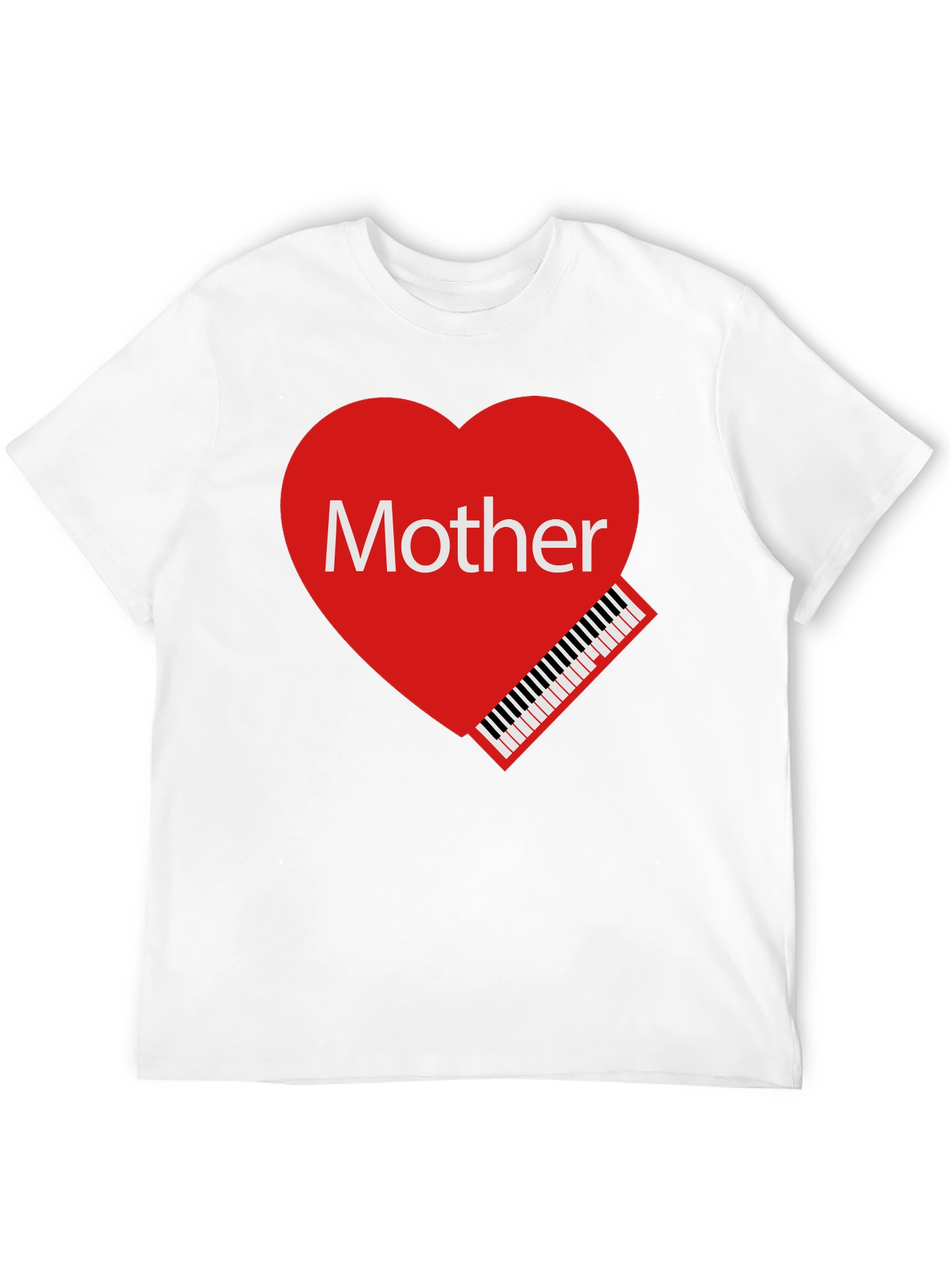 Mother Piano Heart Graphic T-Shirt - Love Your Mom!