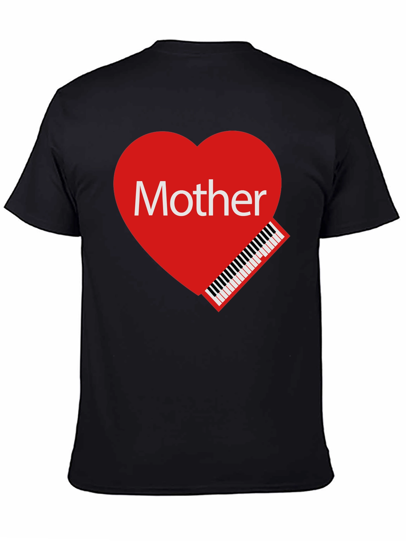 Mother Piano Heart Graphic T-Shirt - Love Your Mom!