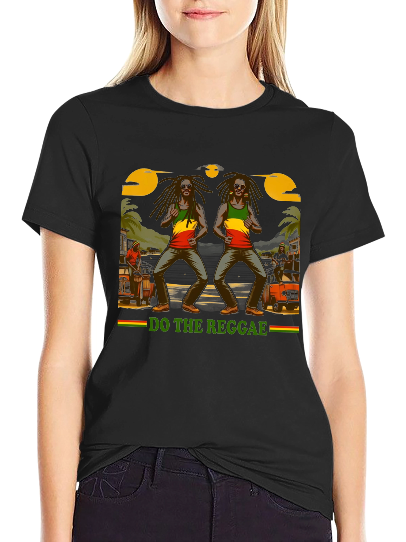 Do The Reggae Graphic Tee - Black Cotton T-Shirt