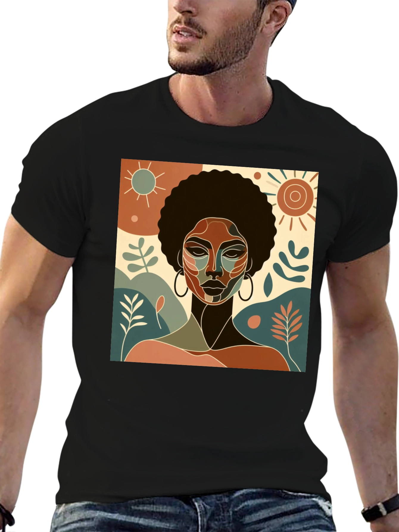Abstract Afro Woman Graphic T-Shirt