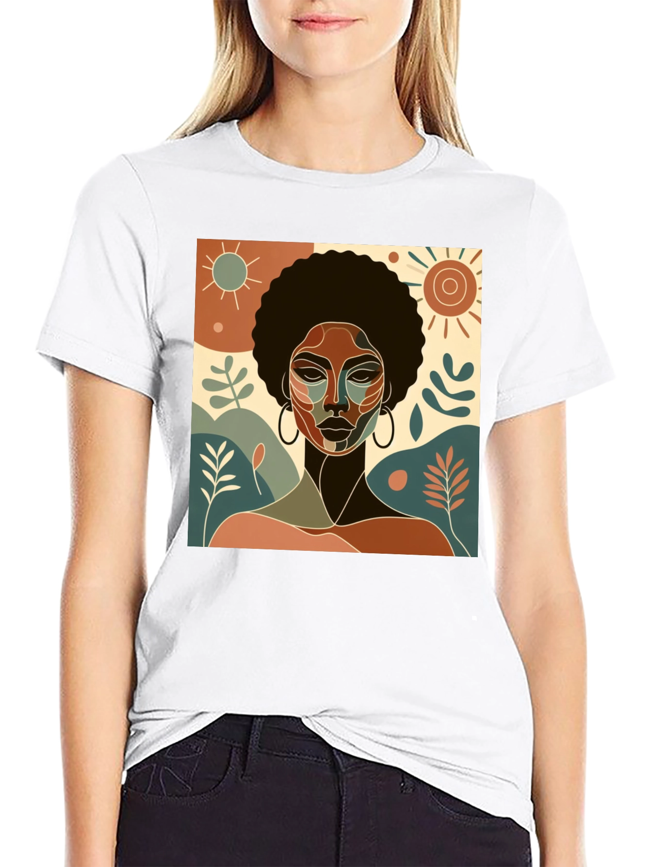 Abstract Afro Woman Graphic T-Shirt