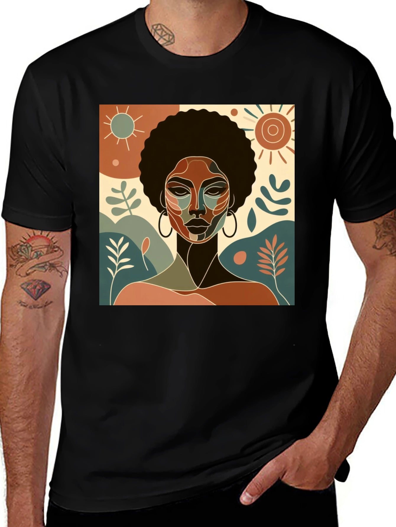 Abstract Afro Woman Graphic T-Shirt