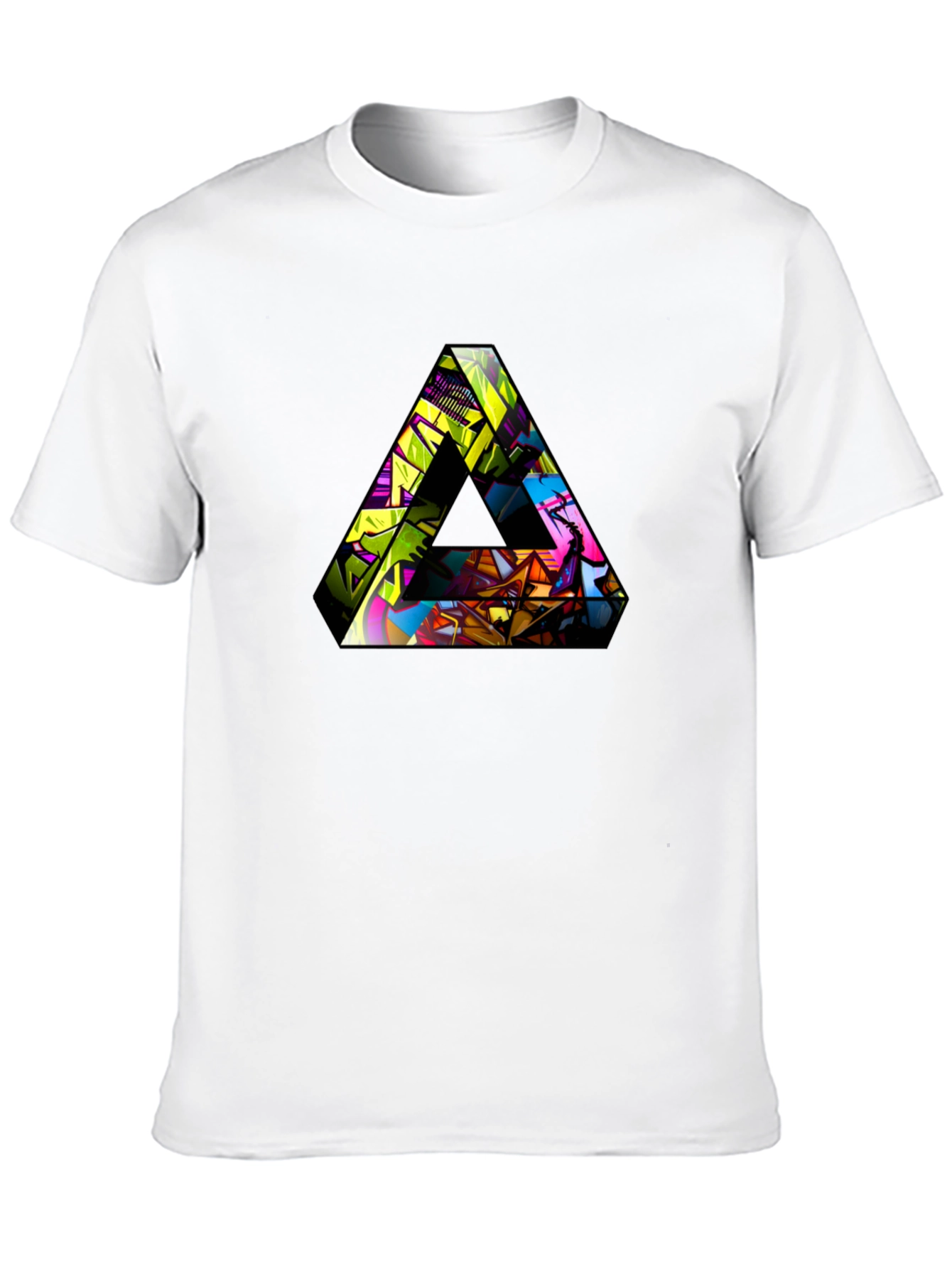 Abstract Triangle Graphic T-Shirt - Mens Black Tee