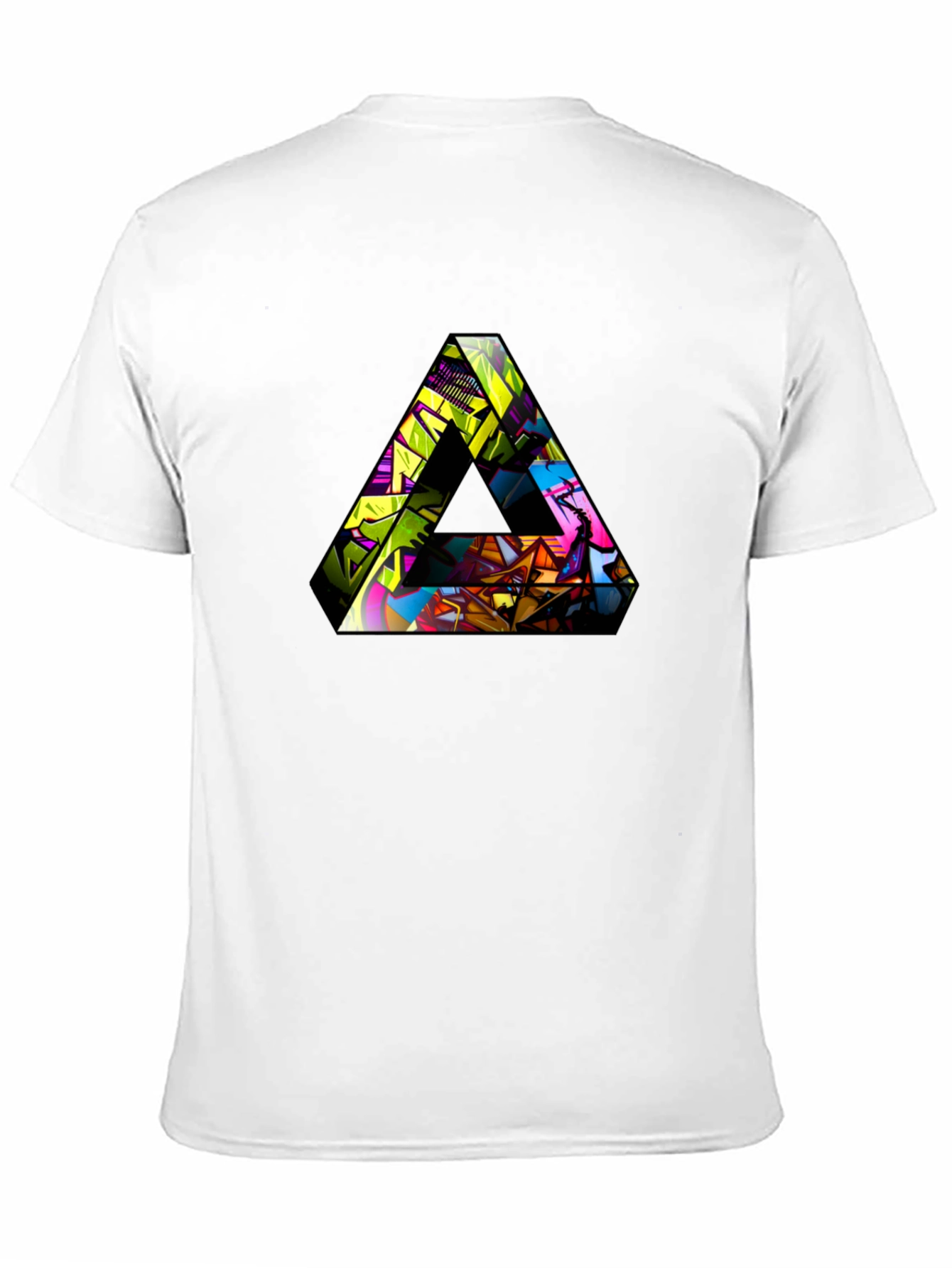 Abstract Triangle Graphic T-Shirt - Mens Black Tee